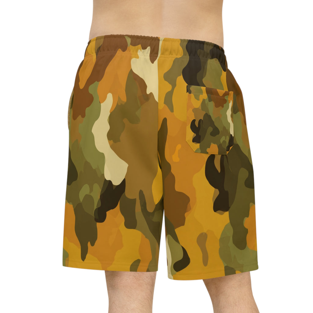 Camo Athletic Long Shorts — Southern Static Logo Performance Swim/Workout Shorts