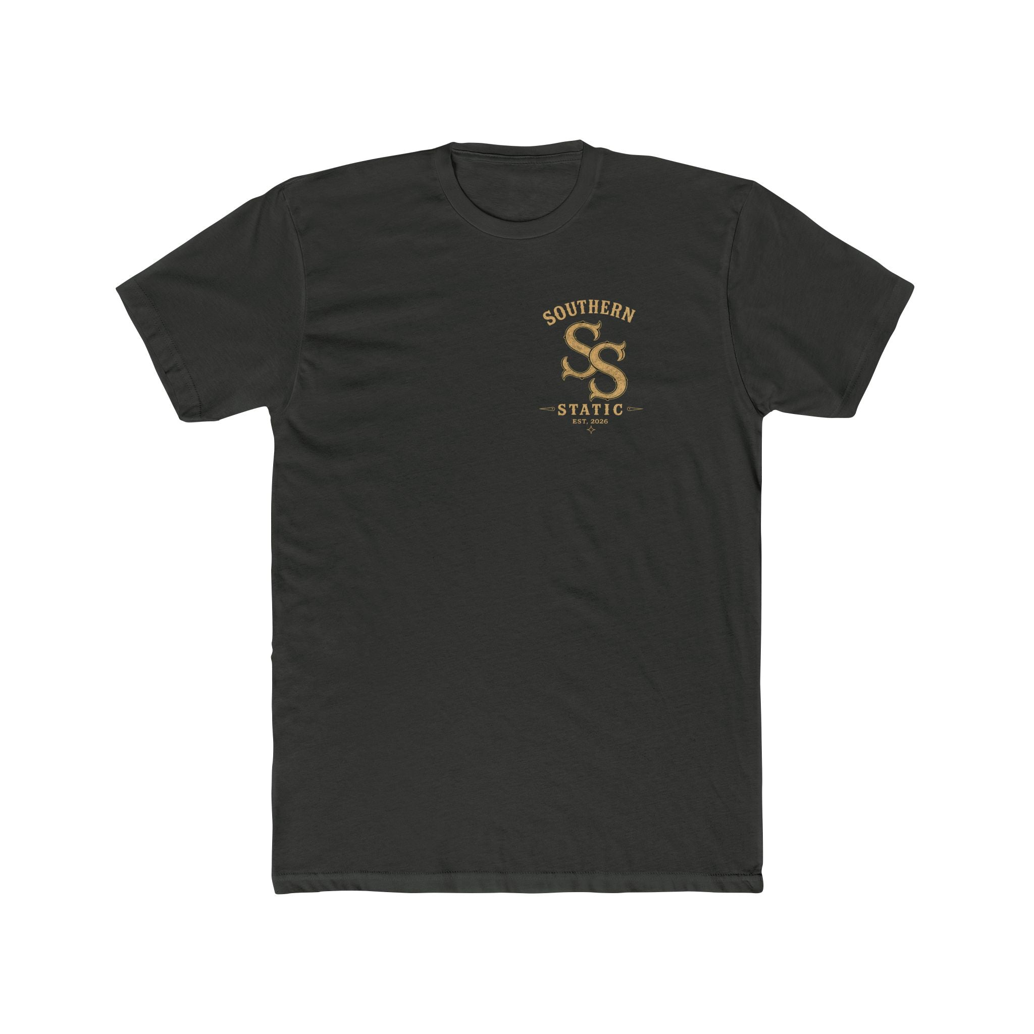 Southern Static Cabin Tee — Rustic Mountain Logo T-Shirt