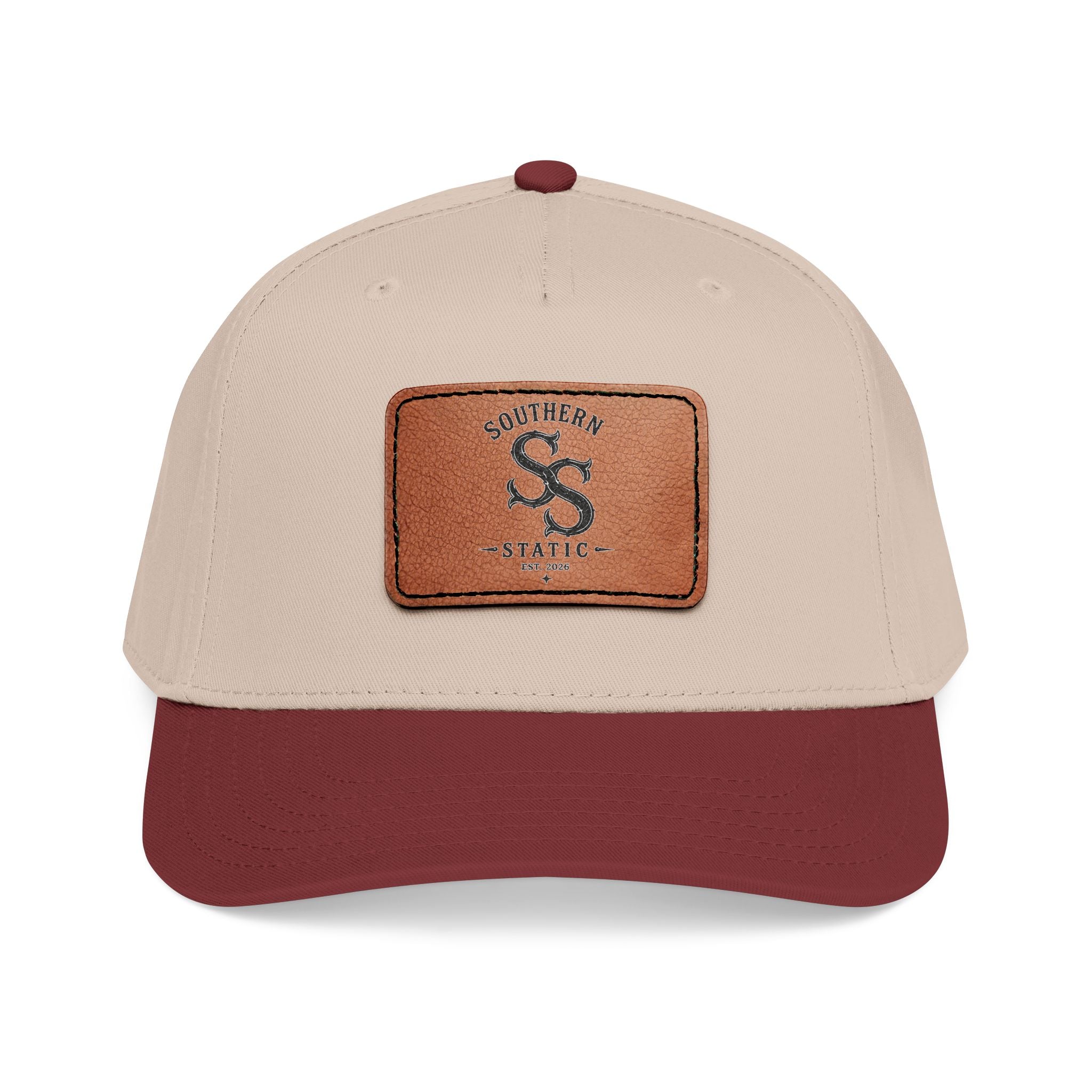 Leather Patch Baseball Cap – Vintage Southern Static Logo