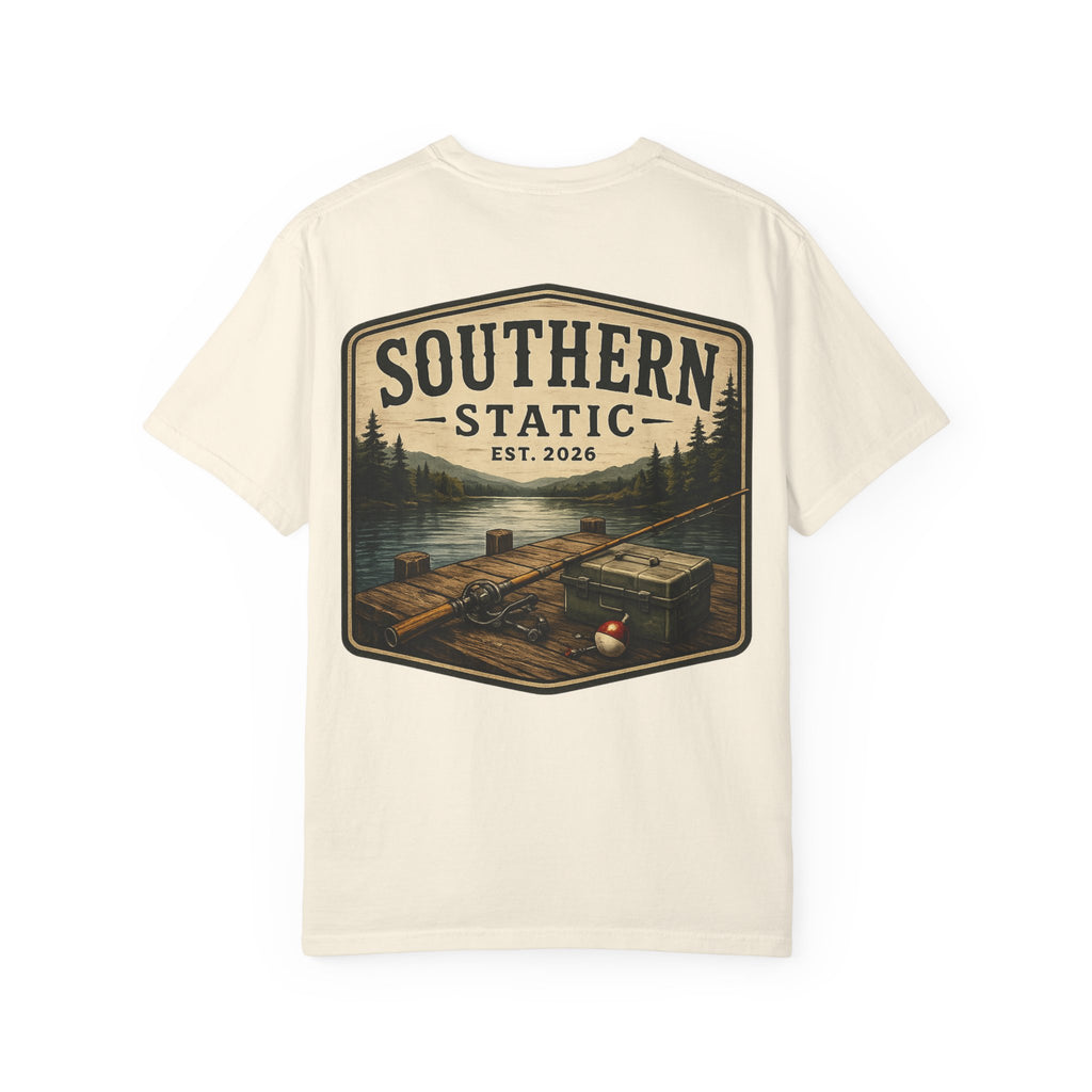 Lake Dock Graphic T-Shirt — "Southern Static" Vintage Outdoor Tee