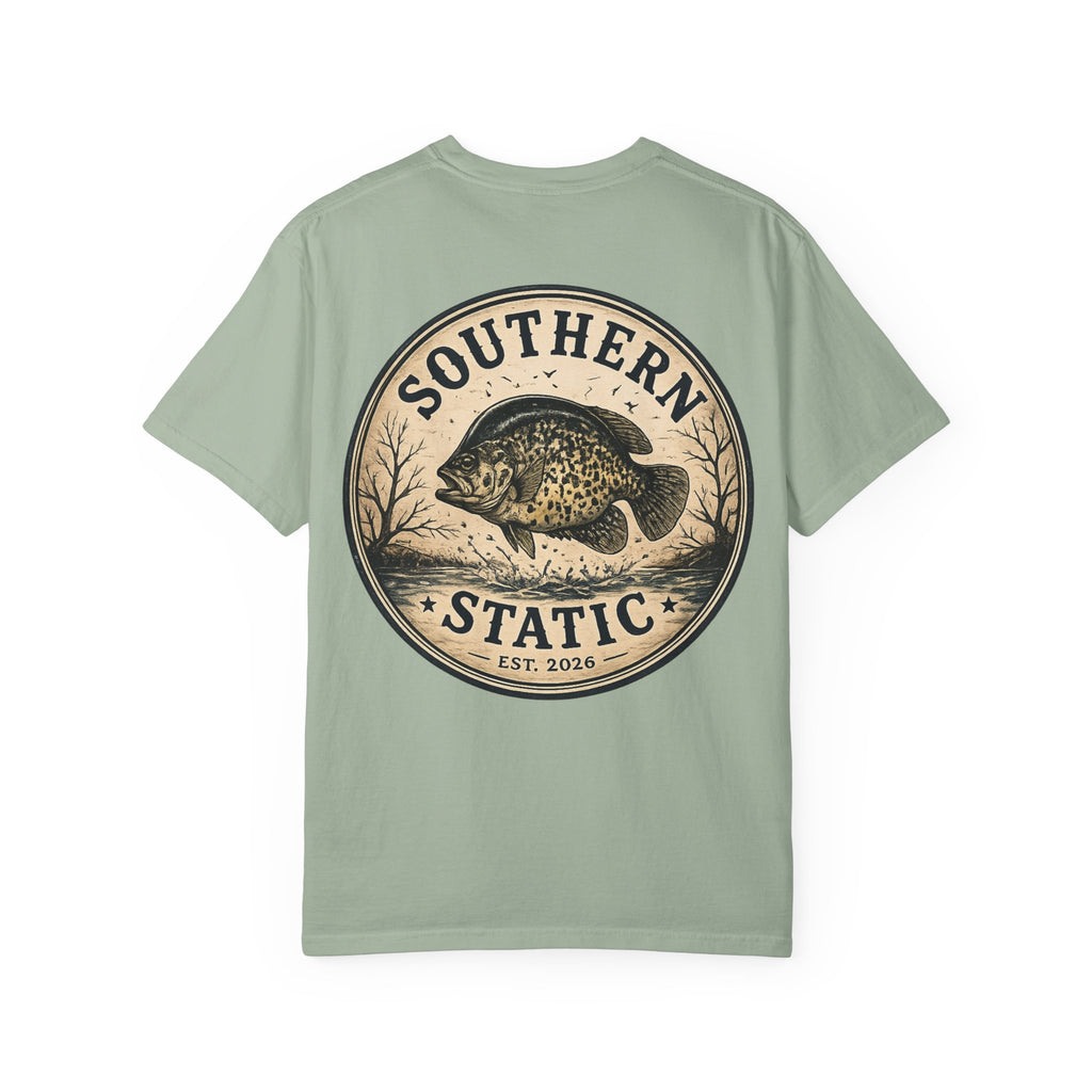 Southern Static Black Crappie Logo T-Shirt — Vintage Fishing Tee