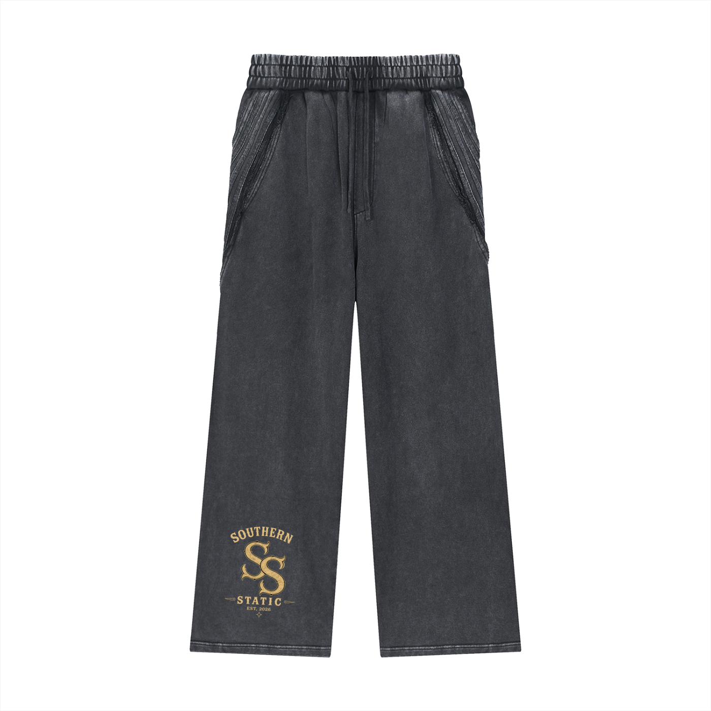 Snow Washed Tape Raw Edge Sweatpants