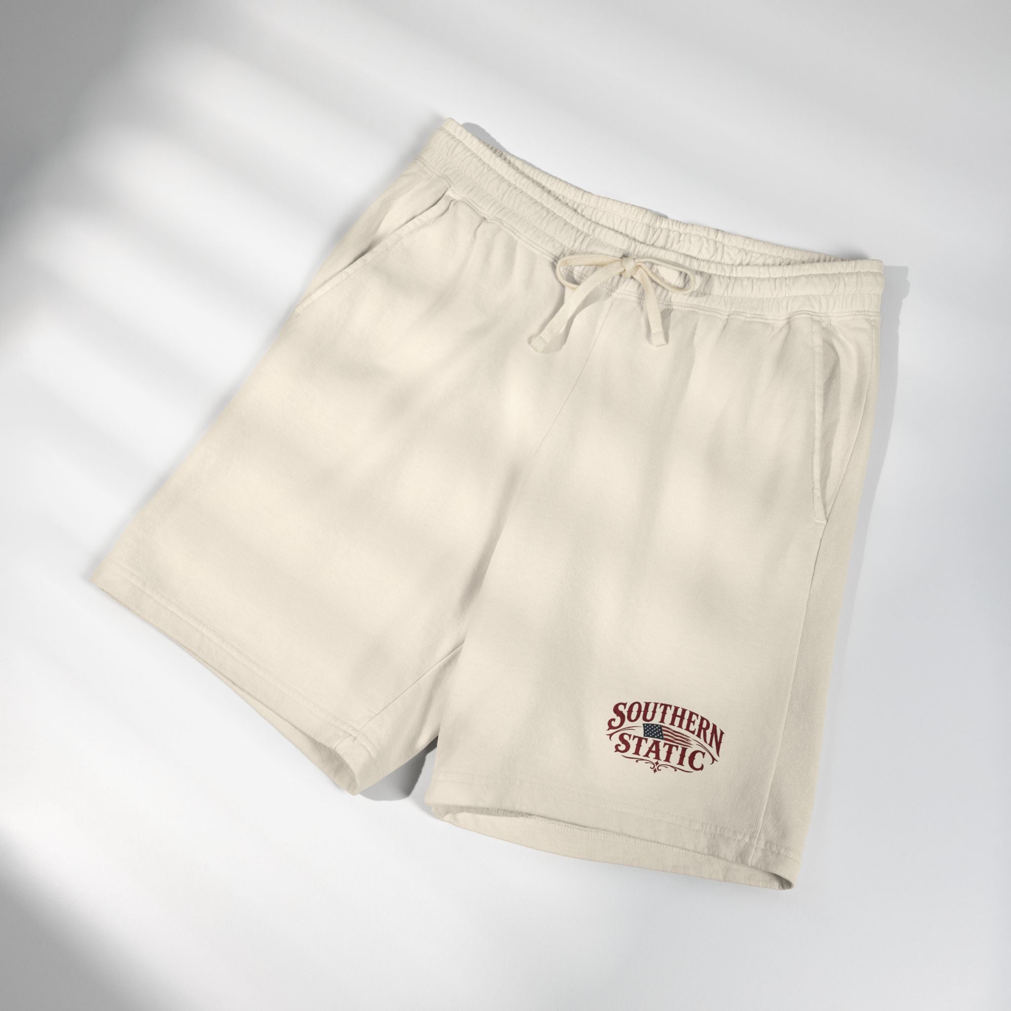 Fleece Sweat Shorts — "Southern Static" Garment-Dyed Lightweight Lounge Shorts