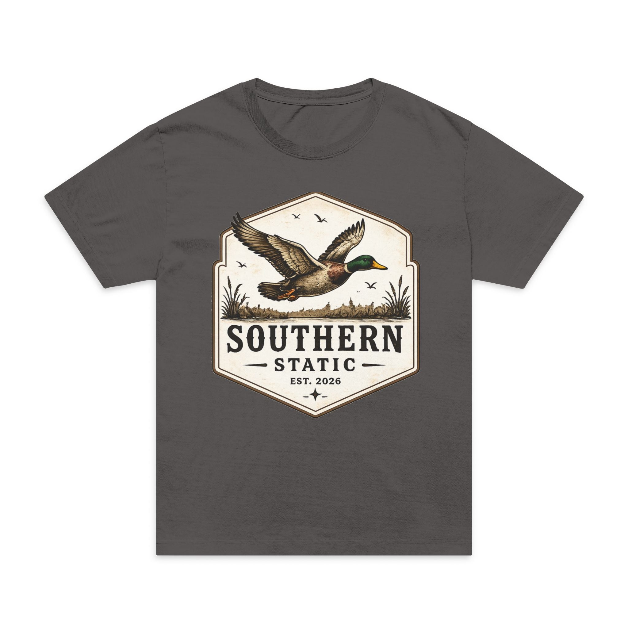 Duck Hunting Badge T-Shirt — "Southern Static" Vintage Mallard Tee