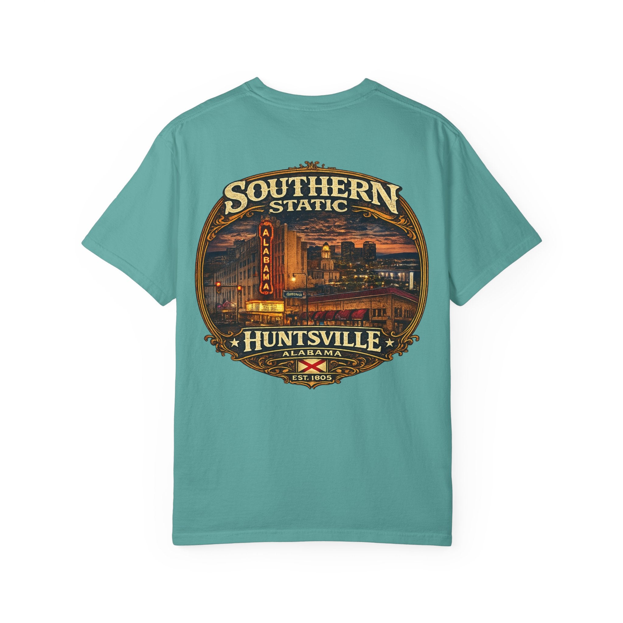 Huntsville Alabama SoutherN Static T-Shirt — Vintage City Skyline Tee