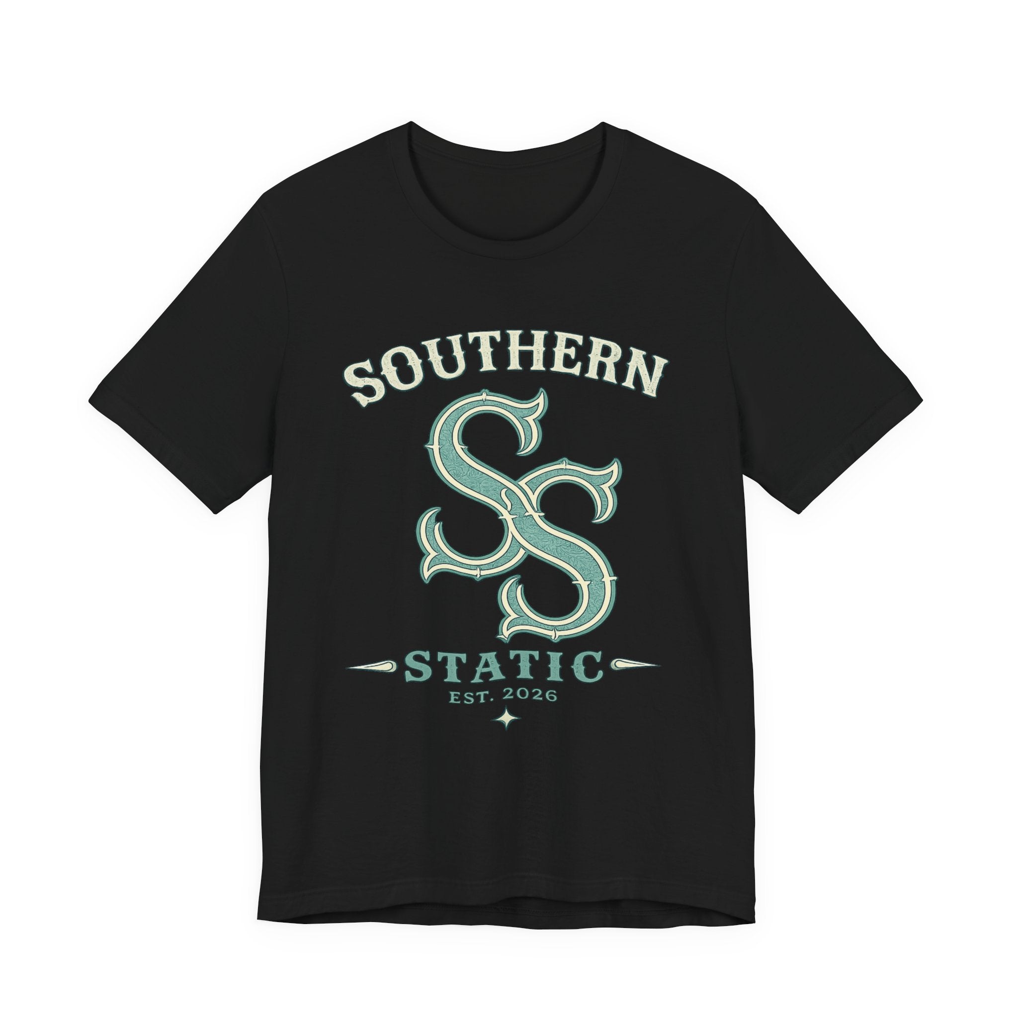 Southern Static Logo Tee — Retro Green Graphic T-Shirt