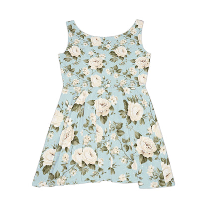 Floral Scoop-Neck Skater Dress — Southern Static Vintage Rose Print