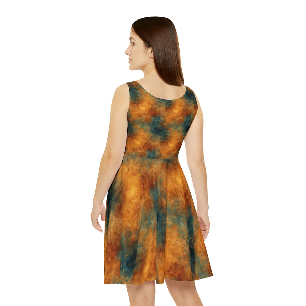 Southern Static Logo Skater Dress | Tie-Dye Orange Teal