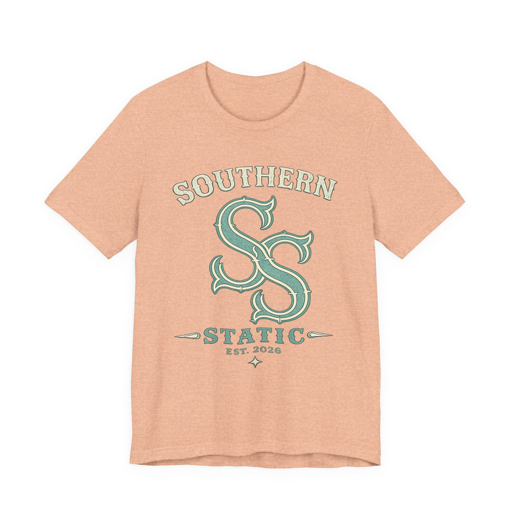 Southern Static Logo Tee — Retro Green Graphic T-Shirt