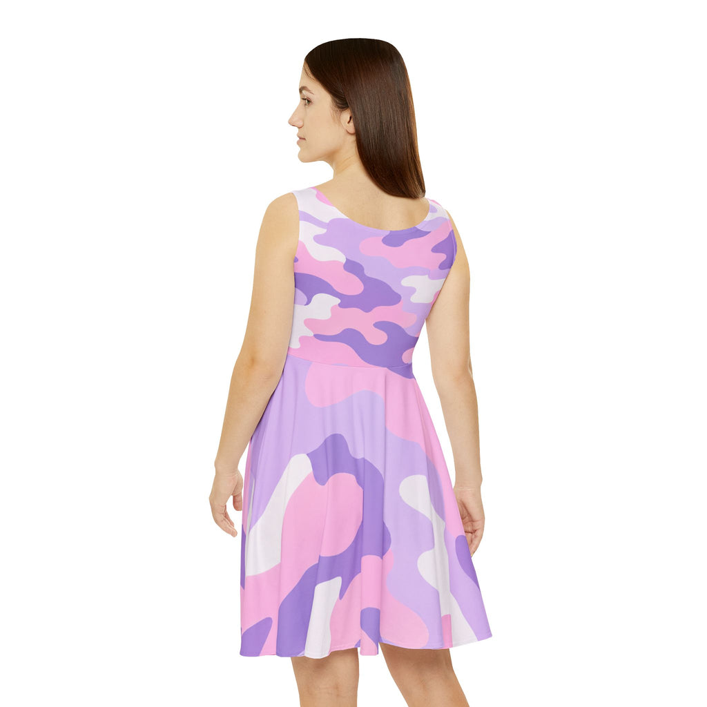Pink Purple Camo Southern Static Skater Dress