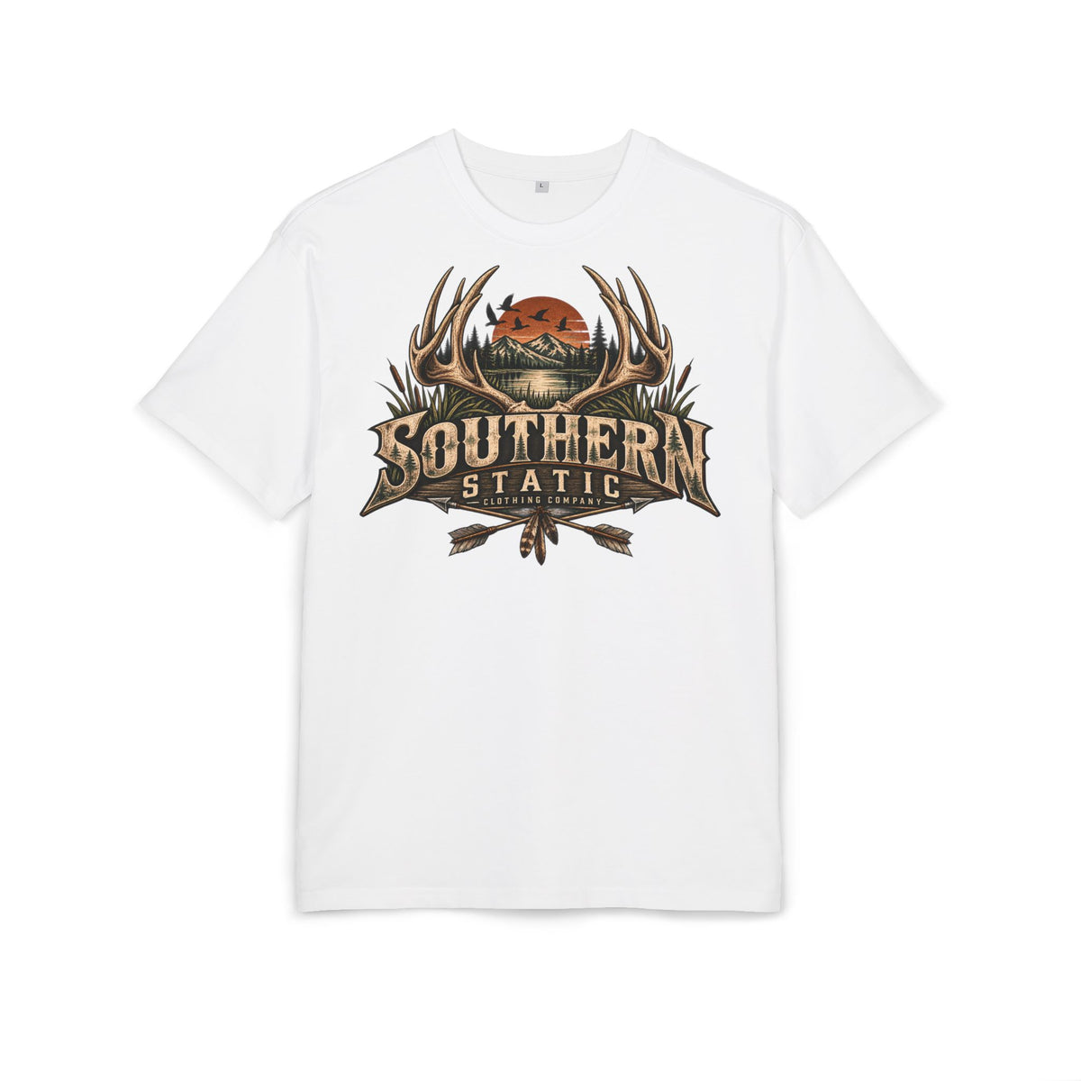 Southern Static Graphic Tee — Vintage Hunting Antlers Shirt