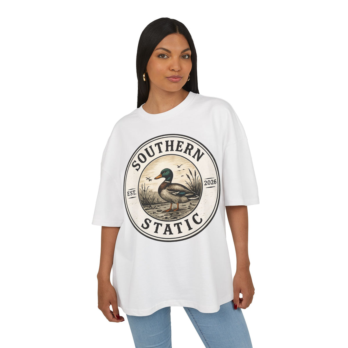 Duck Emblem T-Shirt — "Southern Static" Vintage Wildlife Logo