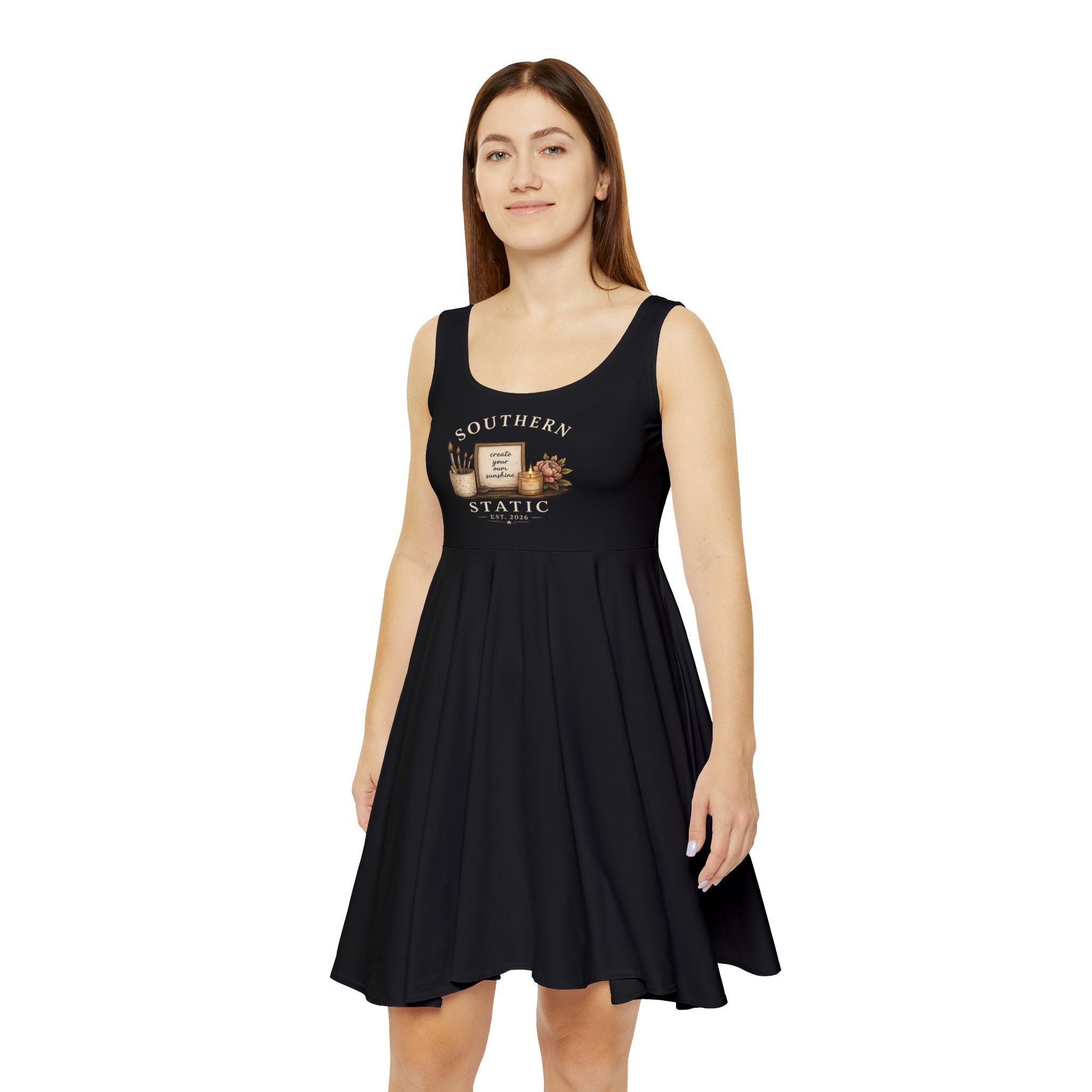 Southern Static Vintage Candle Graphic Skater Dress