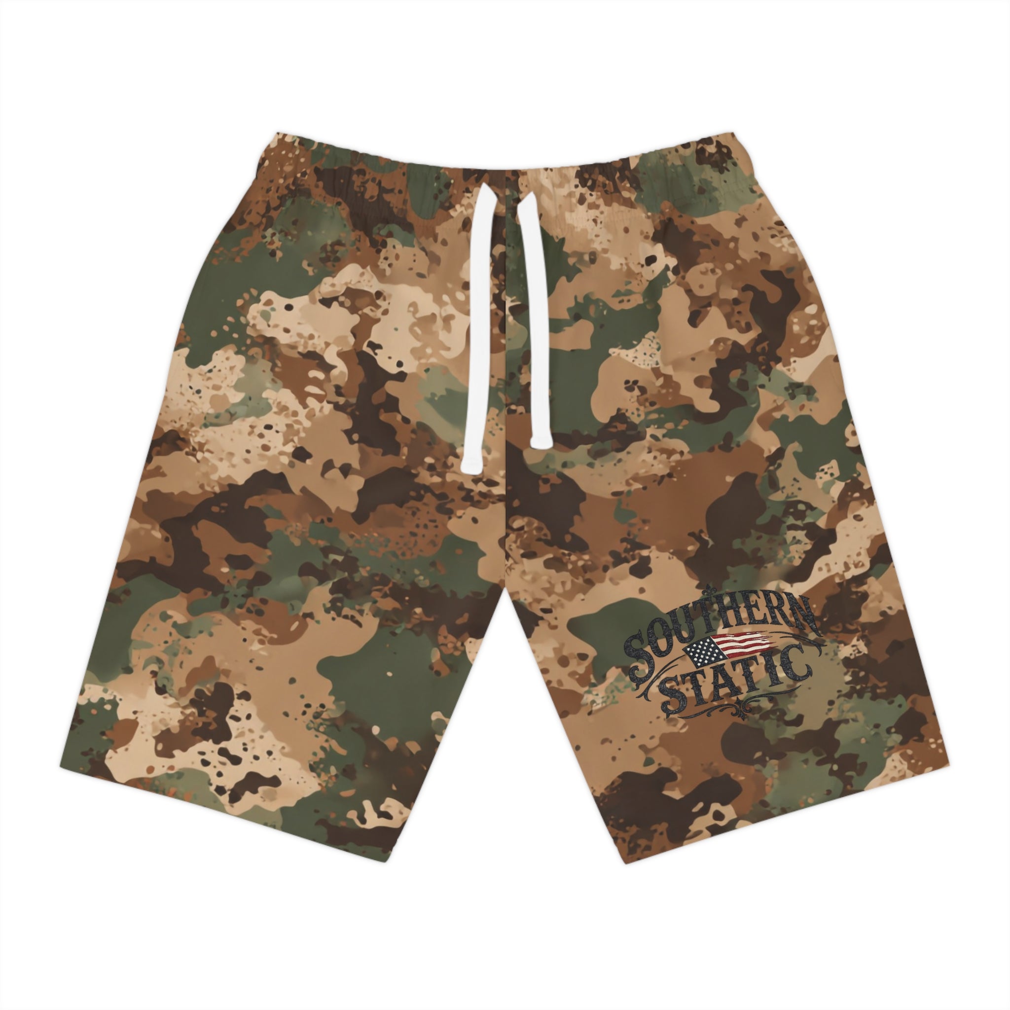 Camo Athletic Long Shorts — Southern Squad Graphic