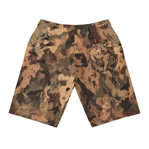 Camo Athletic Long Shorts — Brown Desert Print