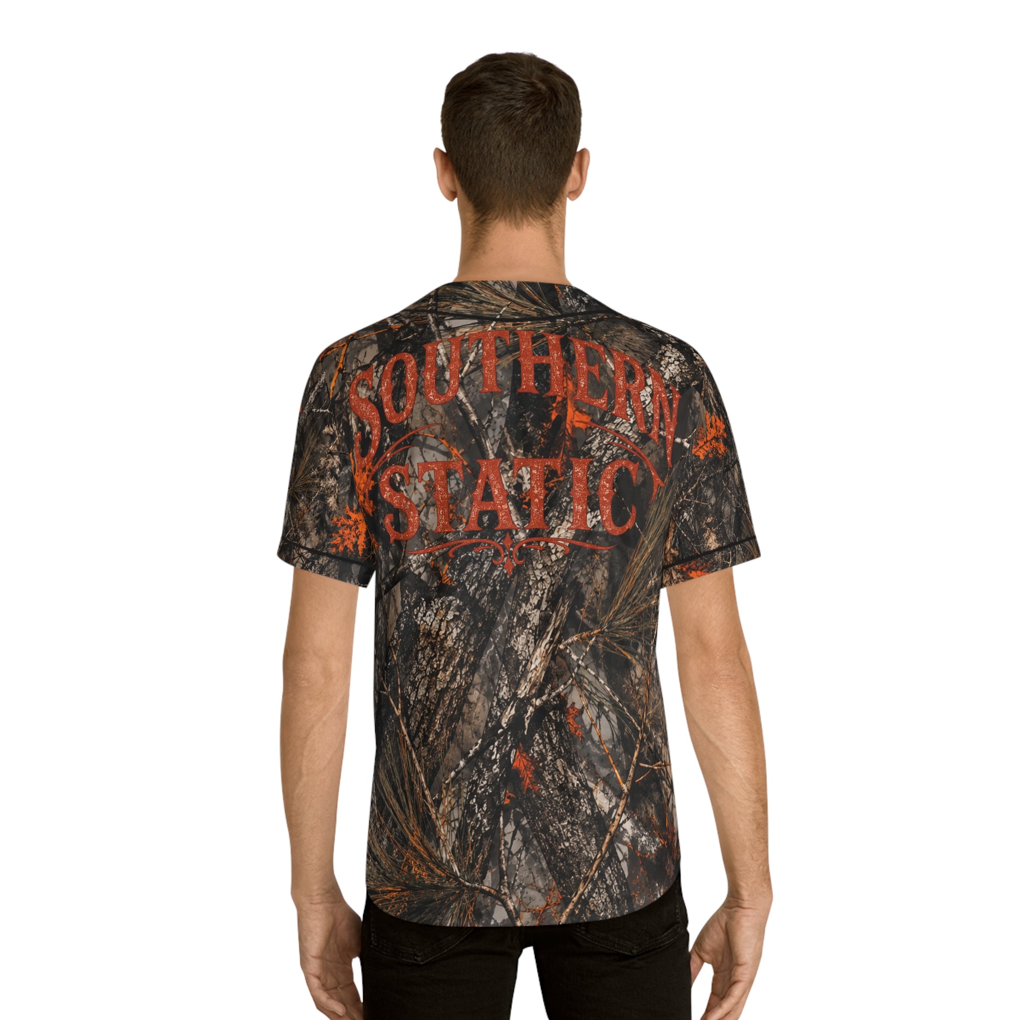 Southern Static Camo Baseball Jersey | American Flag Allover Print