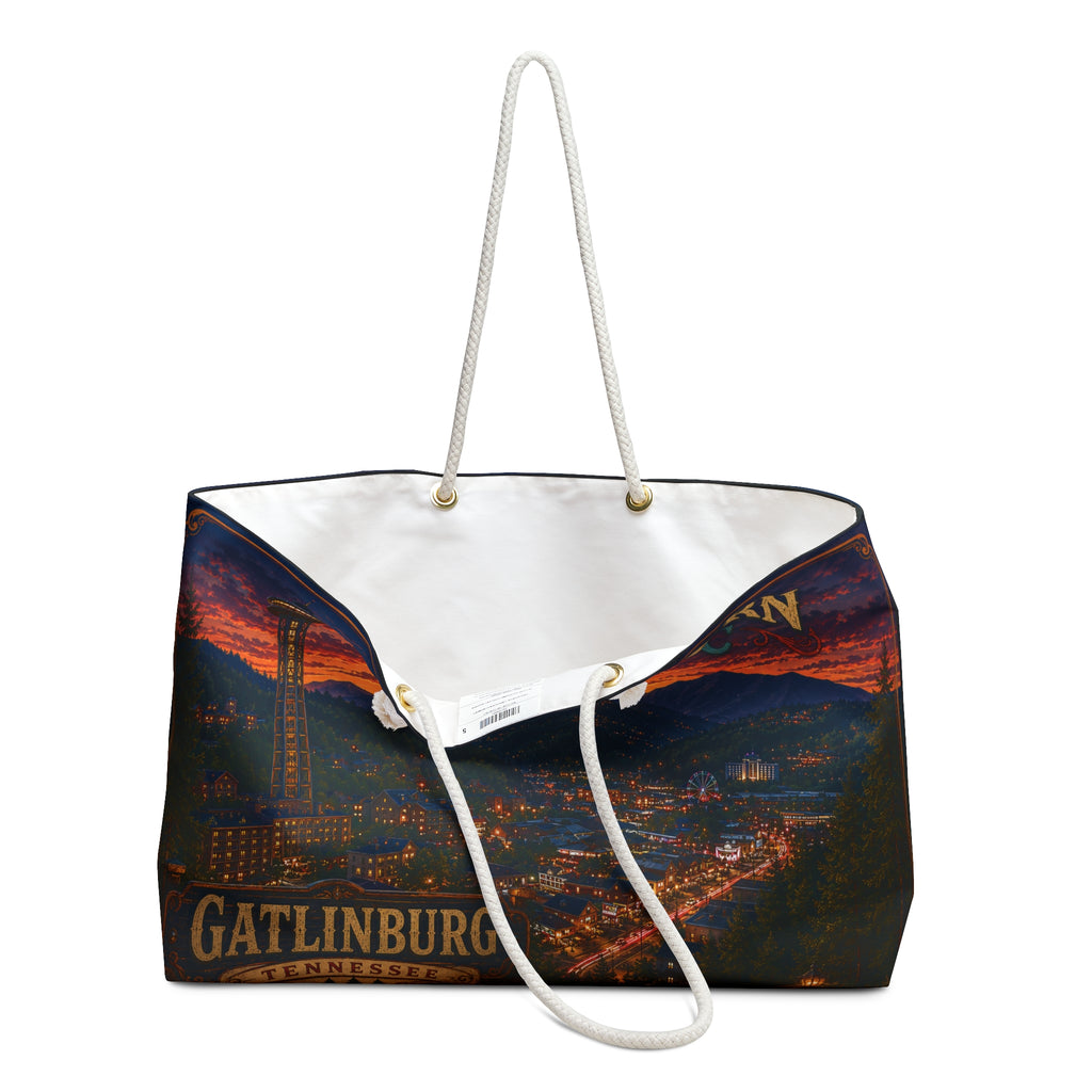 Gatlinburg Tennessee Skyline Weekender Bag | Southern Static Scenic Travel Tote