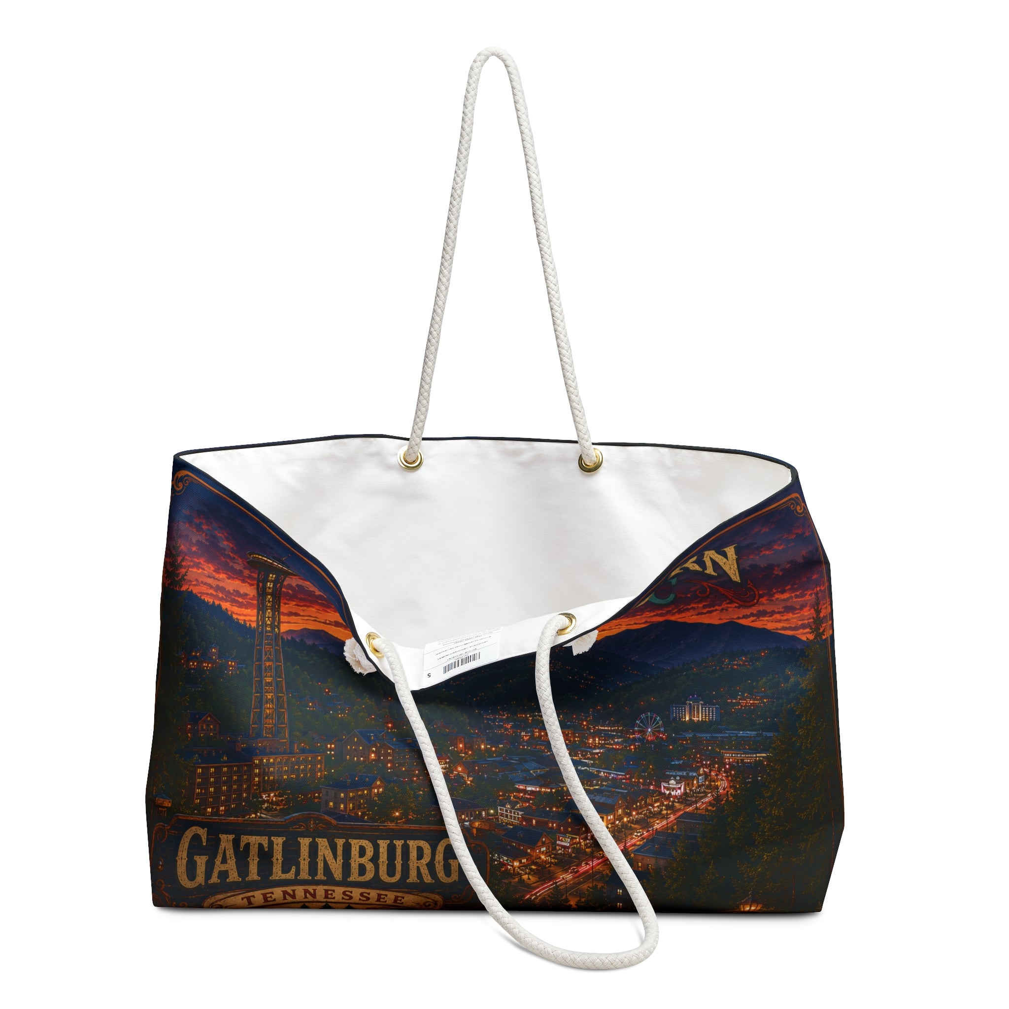 Gatlinburg Tennessee Skyline Weekender Bag | Southern Static Scenic Travel Tote