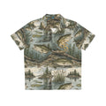 Fishing Lakeside Hawaiian Shirt - Men’s All-Over-Print Bass & Nature Shirt