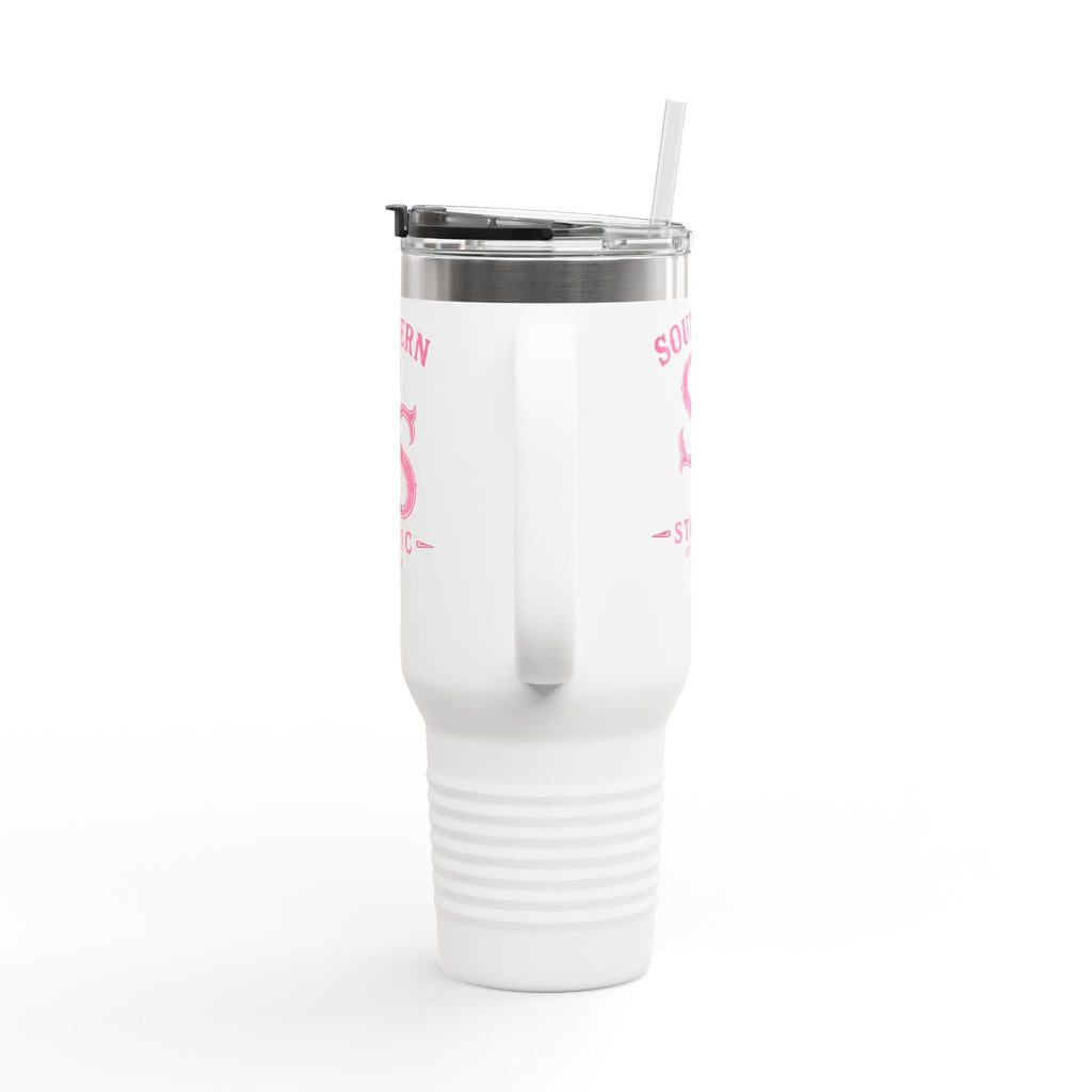 40oz Insulated Travel Mug — Southern Static Pink Logo