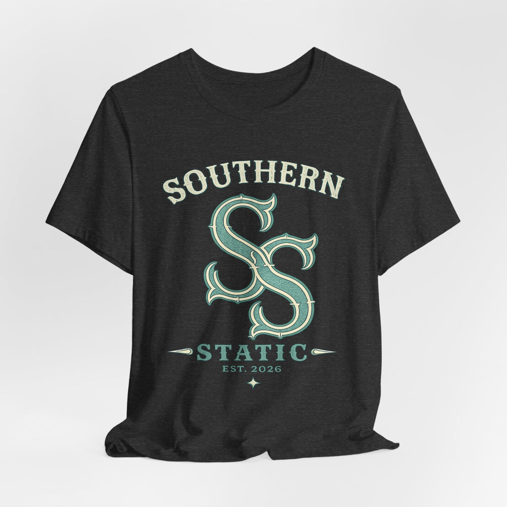 Southern Static Logo Tee — Retro Green Graphic T-Shirt