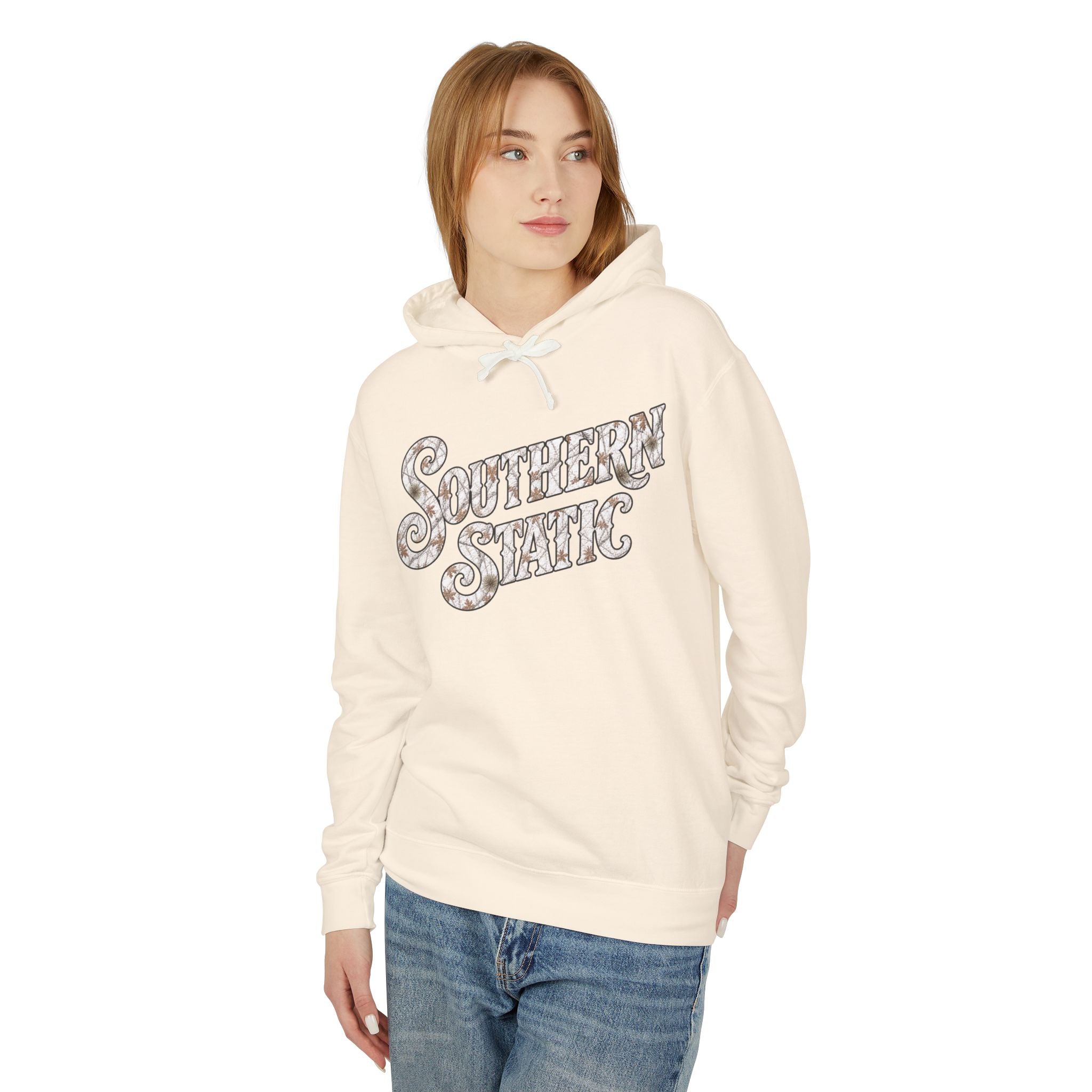 Southern Static Hoodie — Retro Script Lightweight Pullover