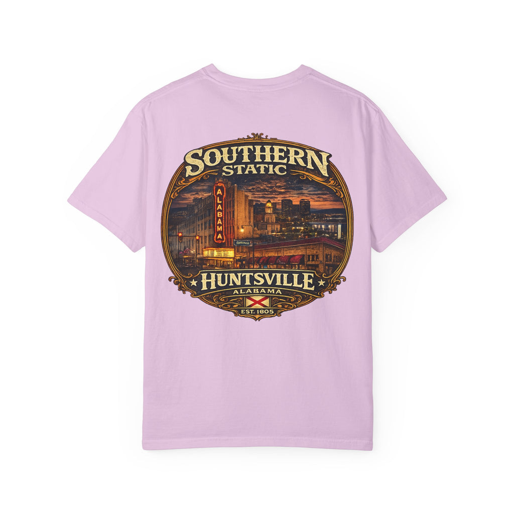 Huntsville Alabama SoutherN Static T-Shirt — Vintage City Skyline Tee