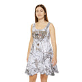 Southern Static camo print Skater Dress | white winter tree pattern