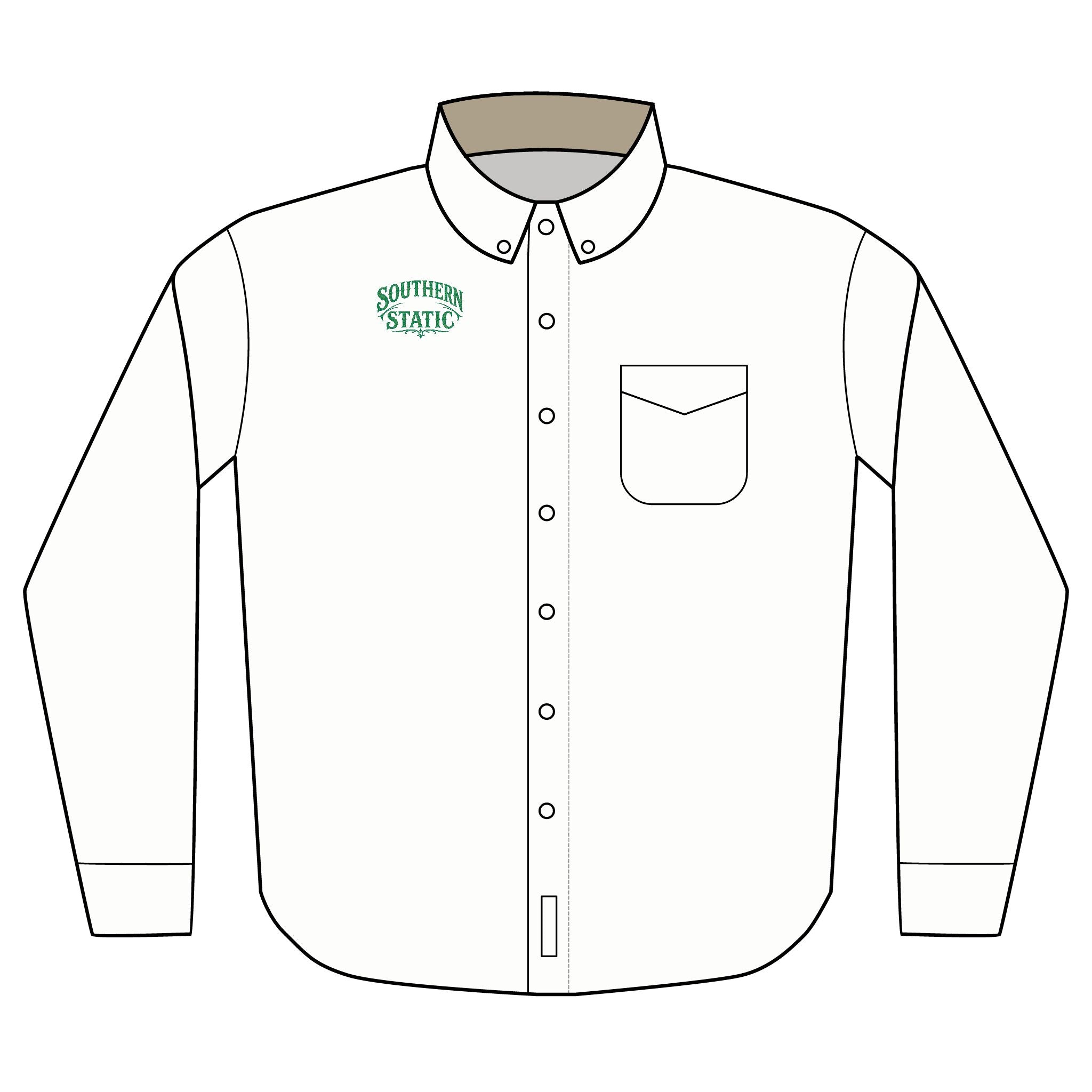 Sprinkles & Static logo Embroidered Long Sleeve Shirt | Work Button-Up