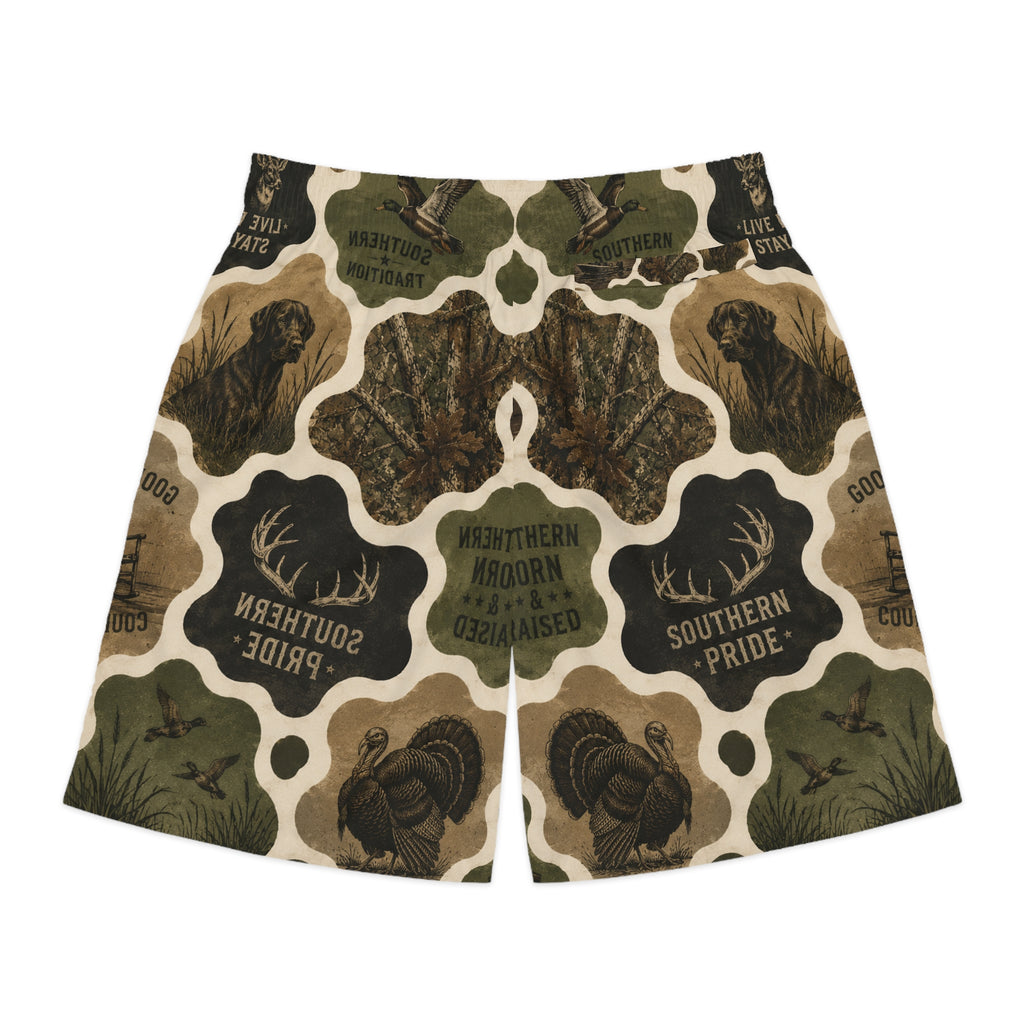 Southern Pride Camo Jogger Shorts — Hunting & Outdoors Patterned Men's Athletic Shorts