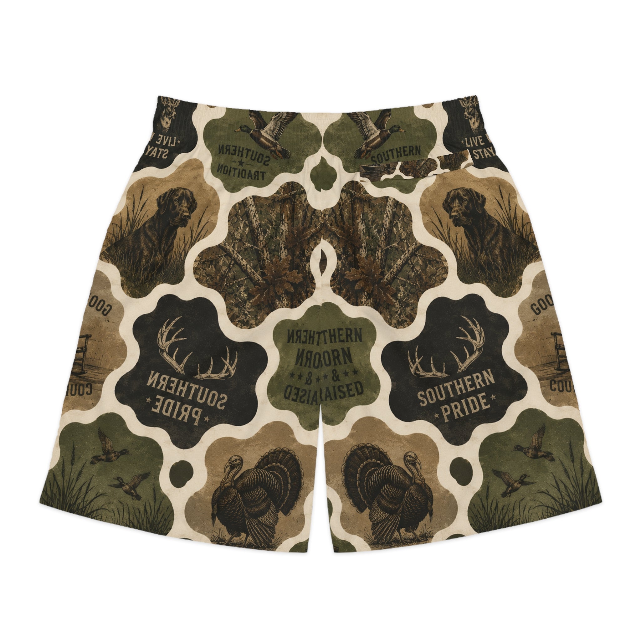 Southern Pride Camo Jogger Shorts — Hunting & Outdoors Patterned Men's Athletic Shorts