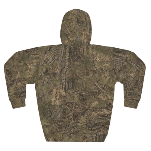 Camo "Southern Static" Hoodie — Vintage Pink Script Pullover