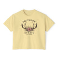 Southern Static Floral Antler Women's Boxy Tee