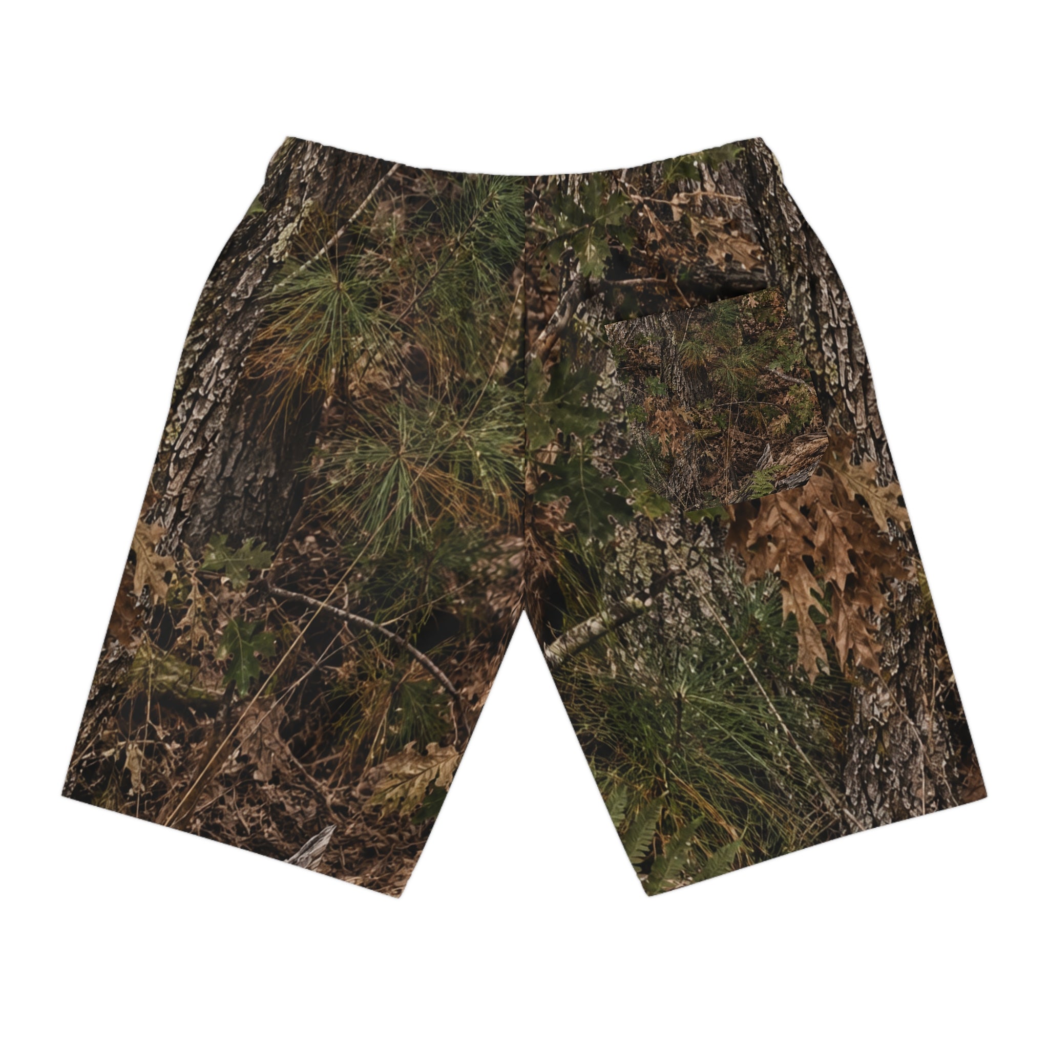 Camo Athletic Long Shorts — Southern Static Logo All-Over Print