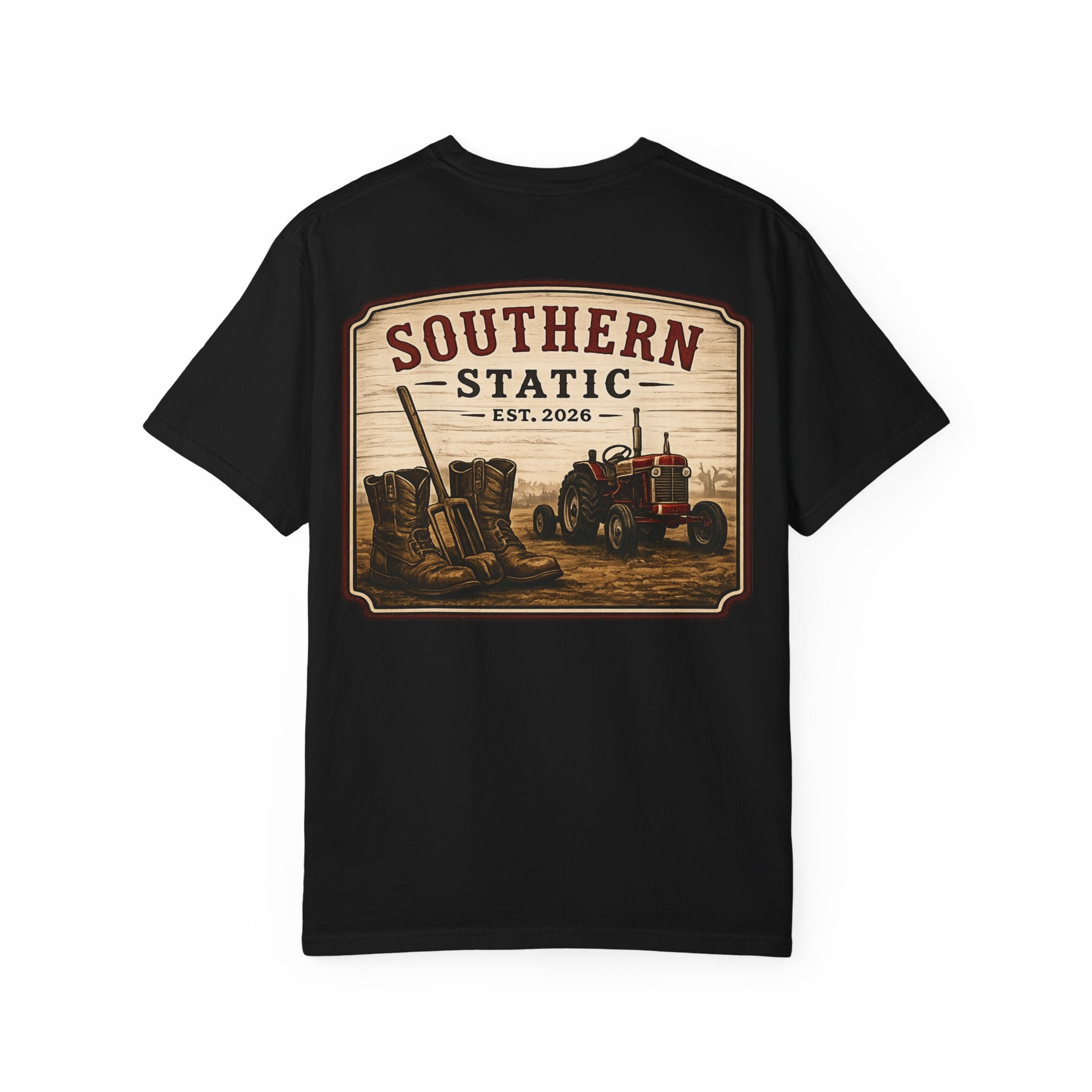 Southern Static Tractor T-Shirt — Vintage Farm Logo Tee