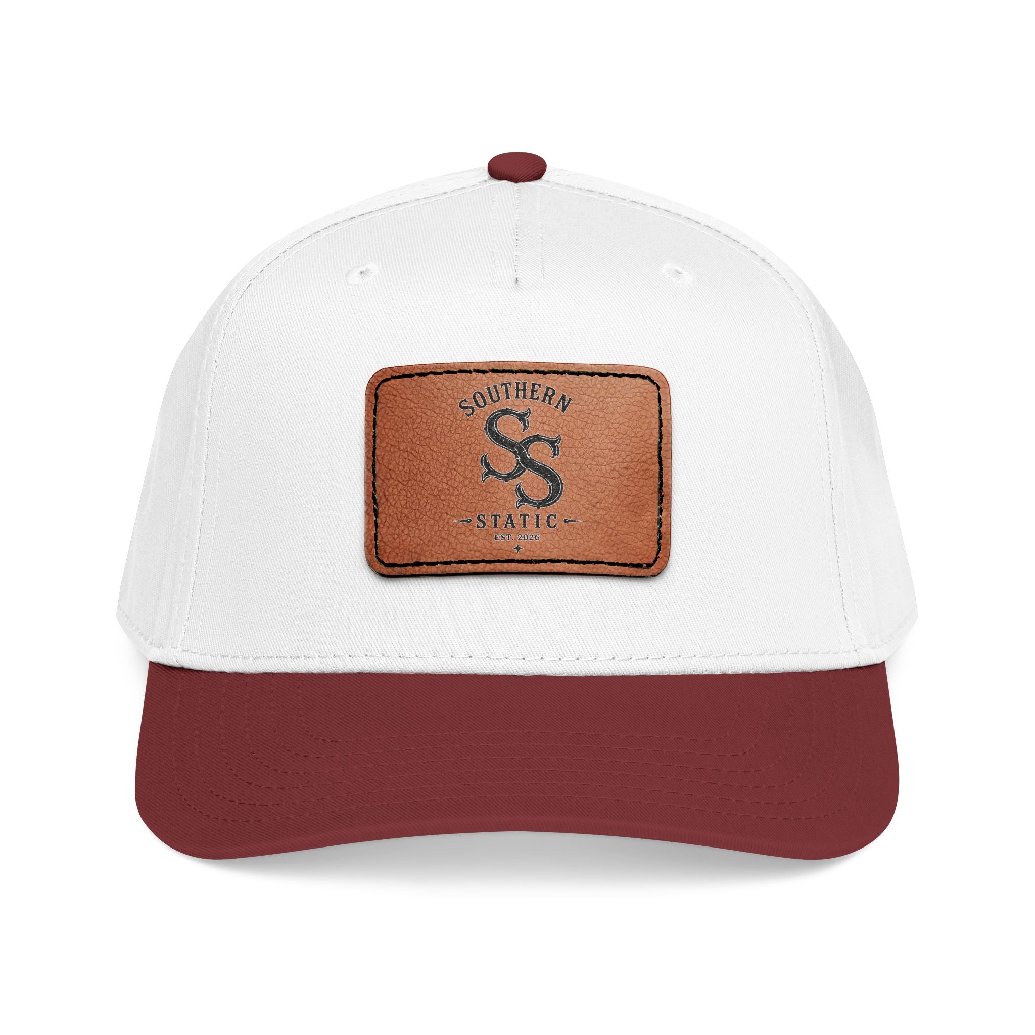 Leather Patch Baseball Cap – Vintage Southern Static Logo