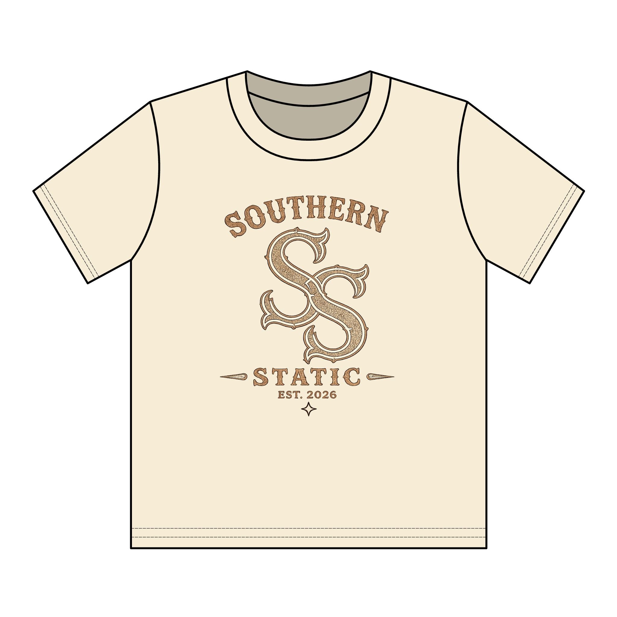 Southern Static Youth T‑Shirt – Pink Floral SS Logo Tee