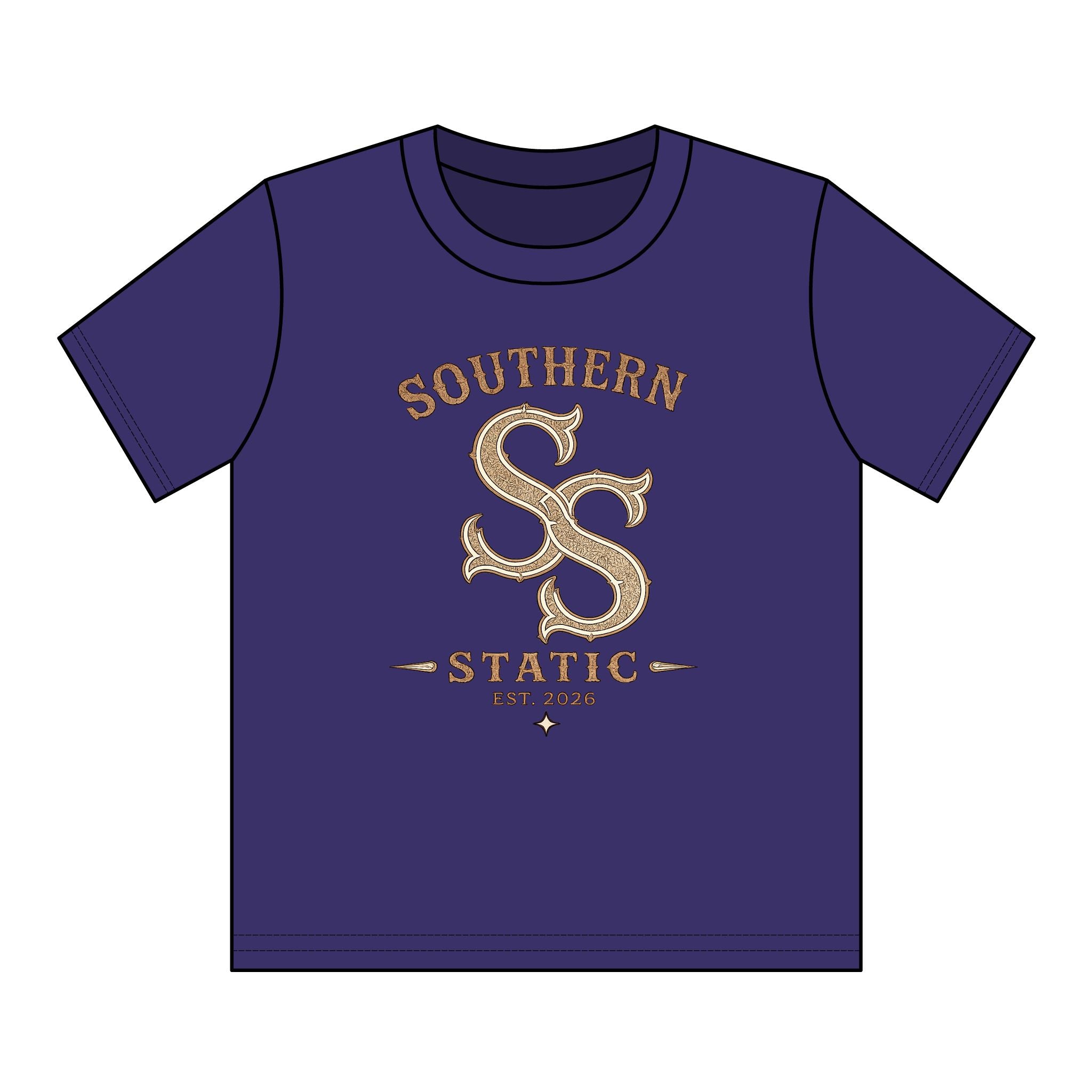 Southern Static Youth T‑Shirt – Pink Floral SS Logo Tee