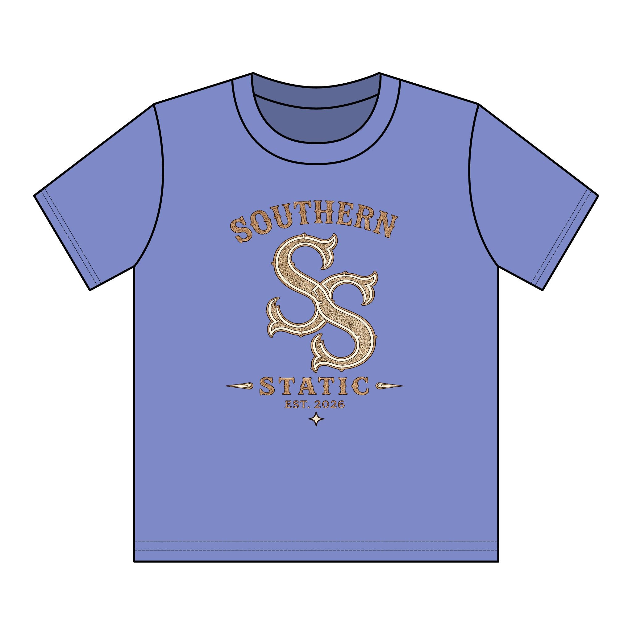 Southern Static Youth T‑Shirt – Pink Floral SS Logo Tee