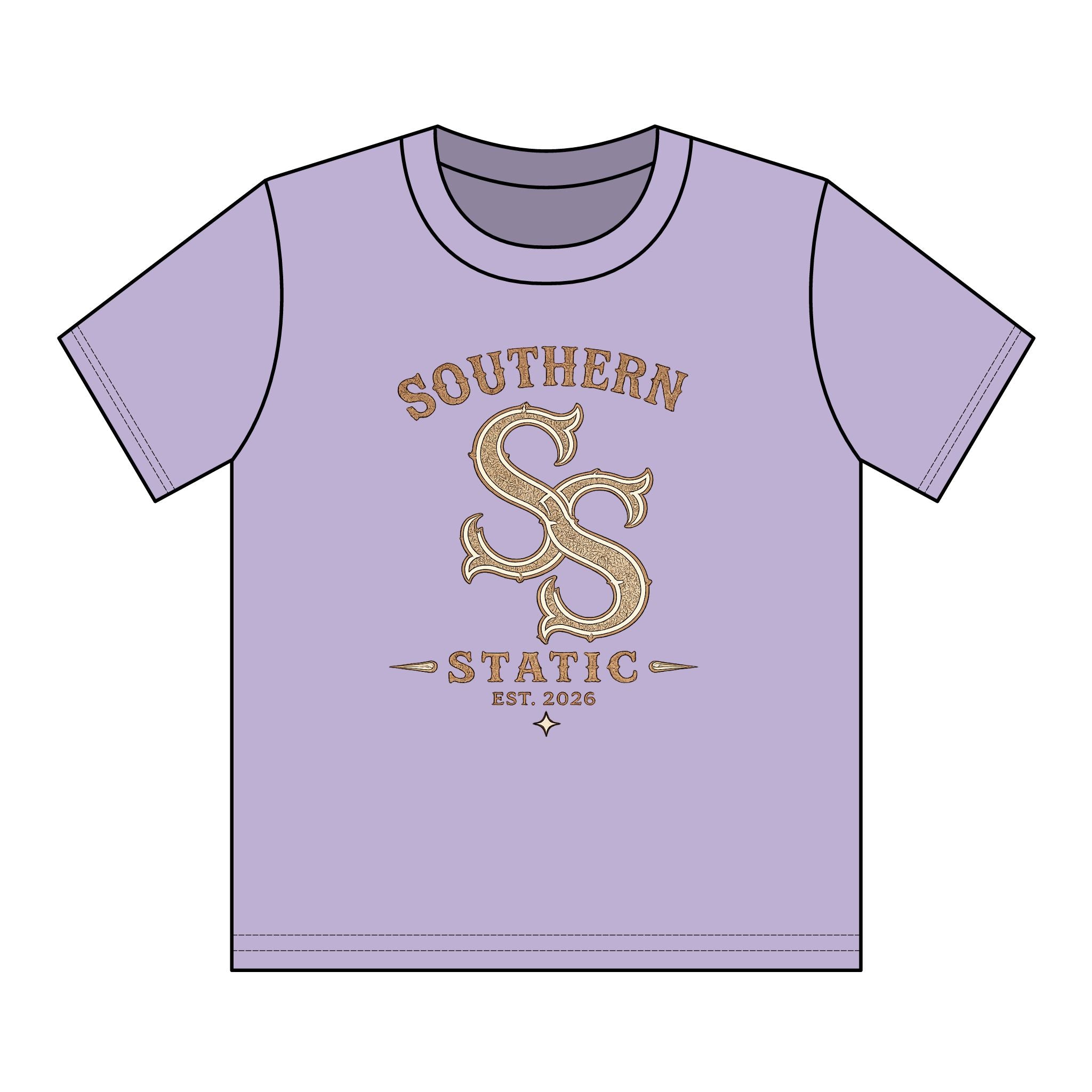 Southern Static Youth T‑Shirt – Pink Floral SS Logo Tee