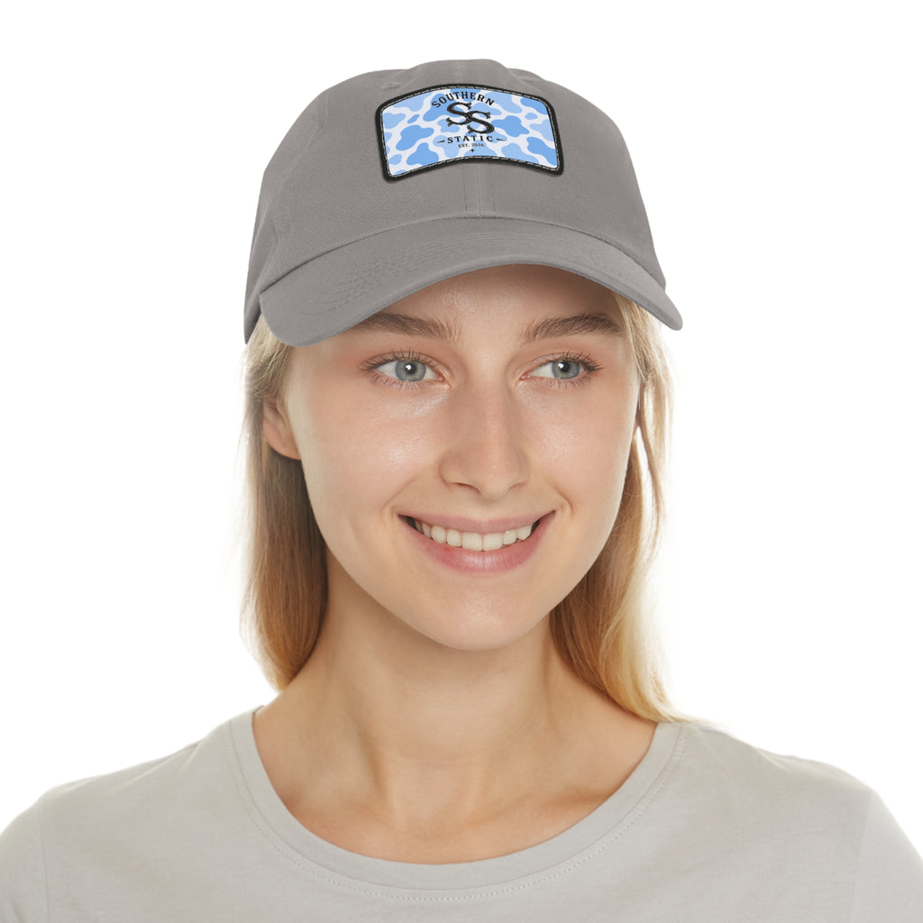 Southern Static Blue Camo Leather Patch Dad Hat
