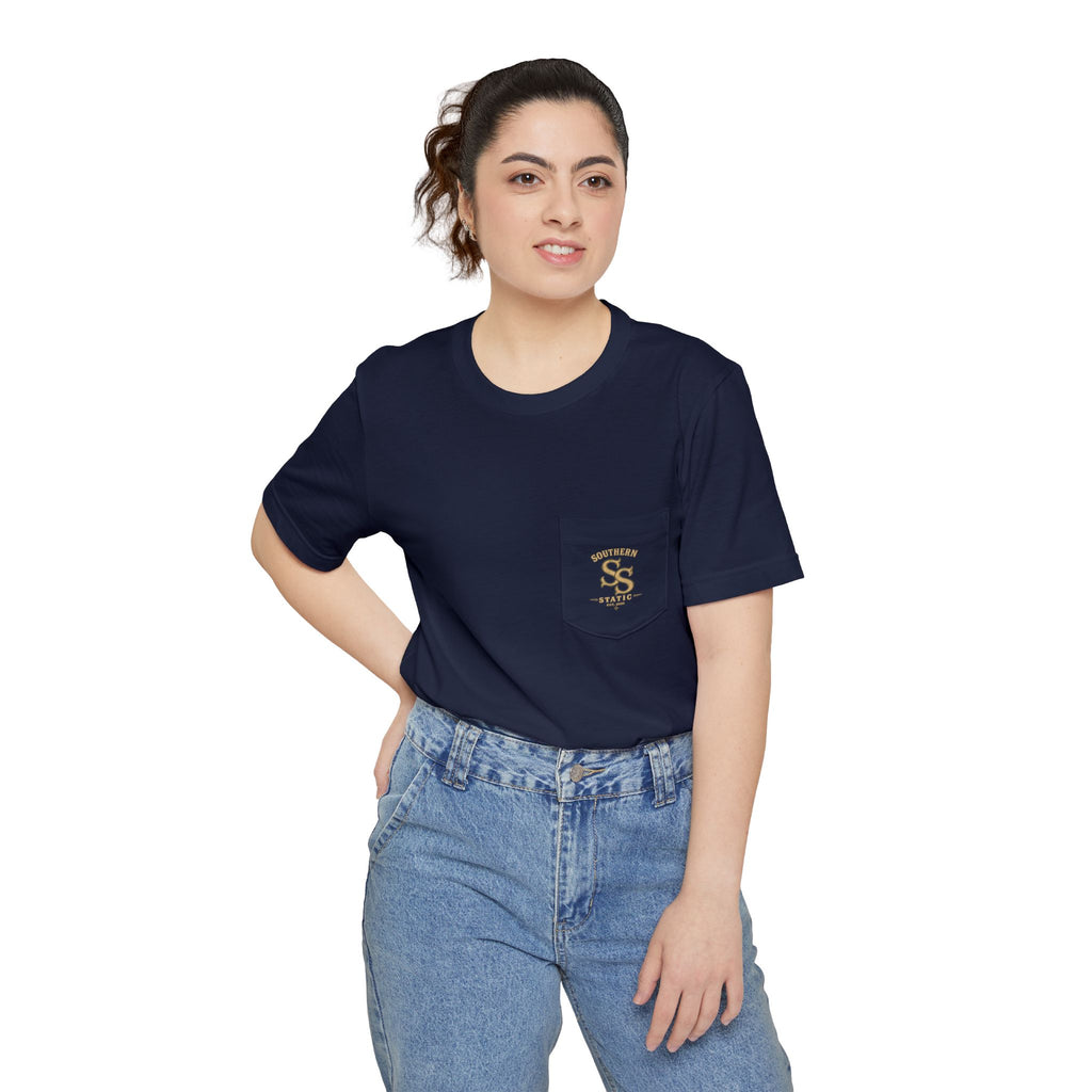 Southern Static Maury Pocket T-Shirt — Nashville Night Skyline Tee