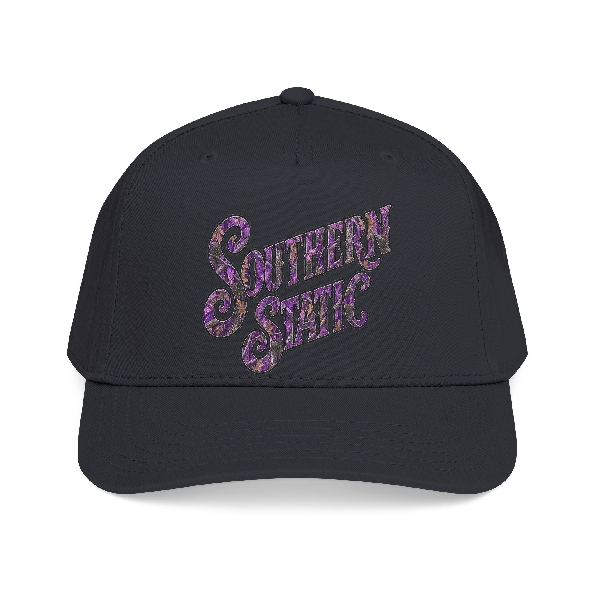 Southern Static Baseball Cap — Retro Floral Script Dad Hat