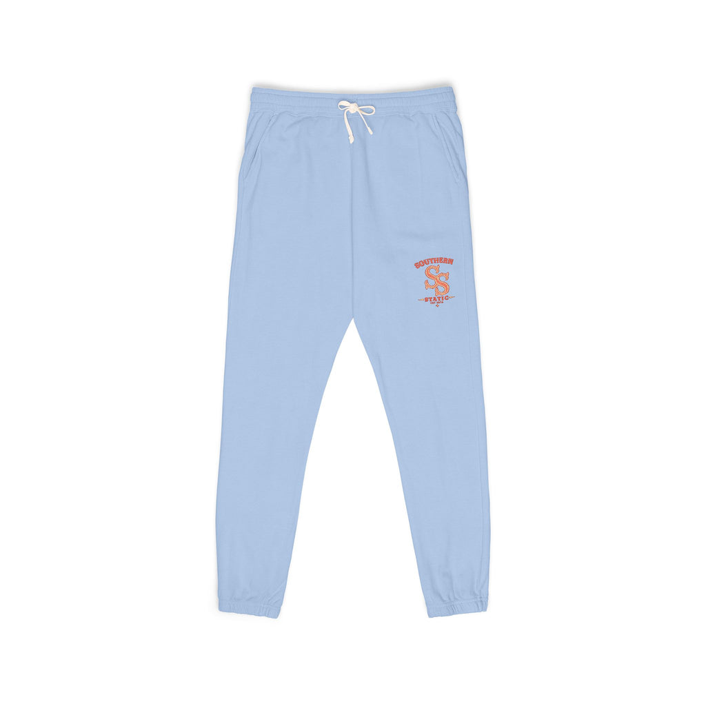 Embroidered Floral Snake Sweatpants — Garment-Dyed Fleece Joggers