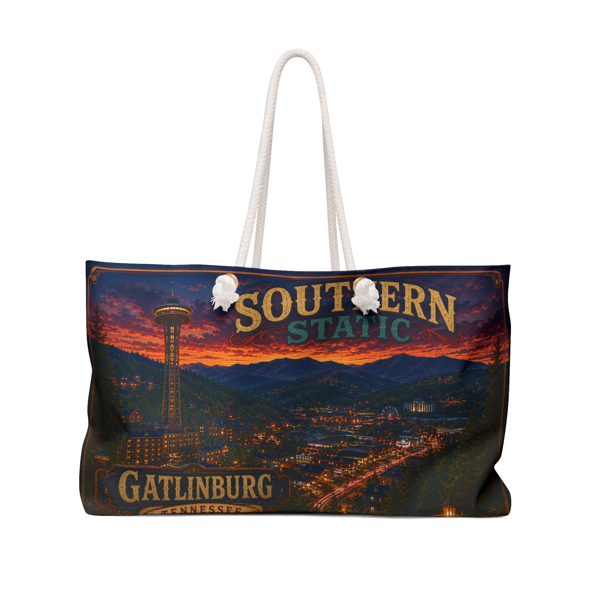 Gatlinburg Tennessee Skyline Weekender Bag | Southern Static Scenic Travel Tote