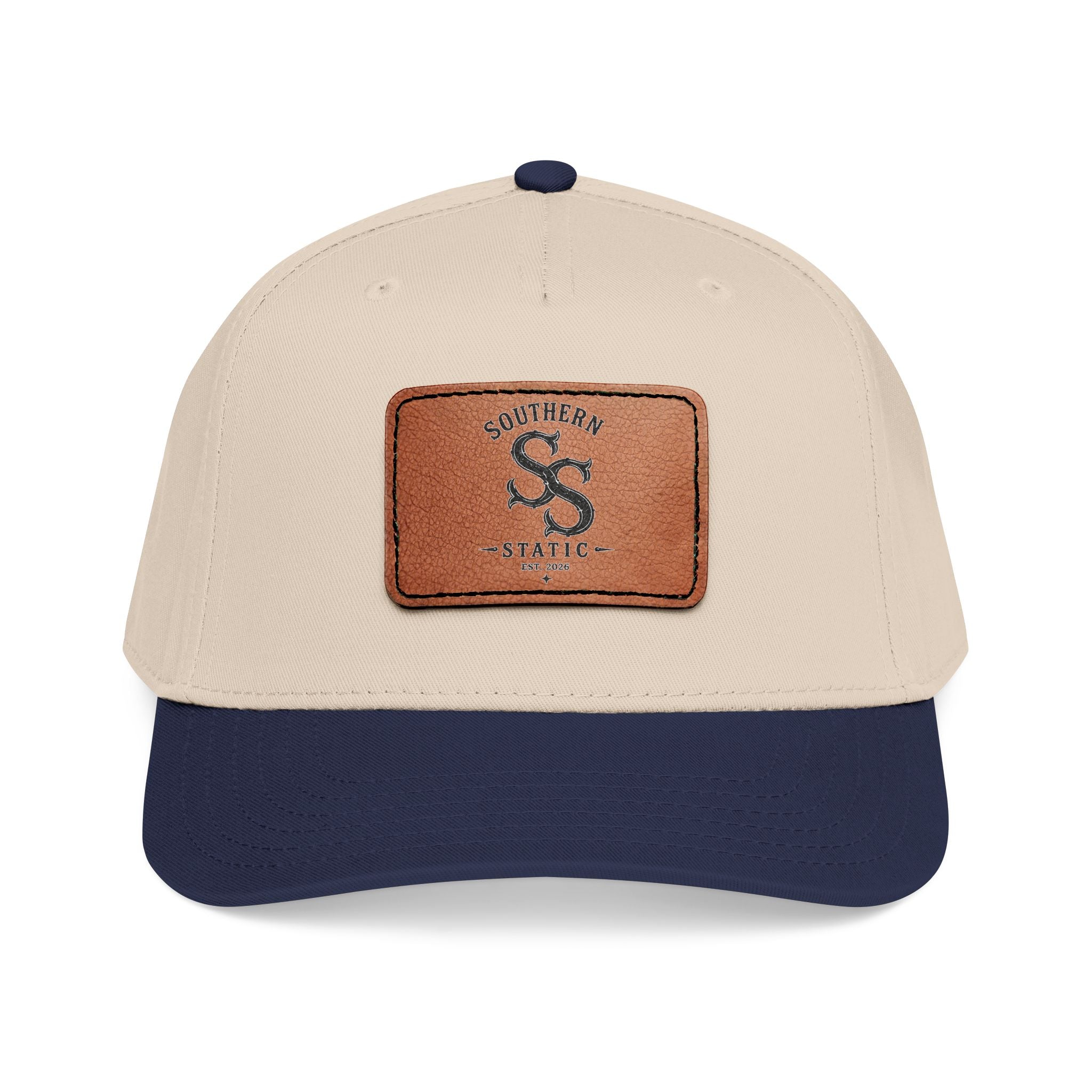 Leather Patch Baseball Cap – Vintage Southern Static Logo