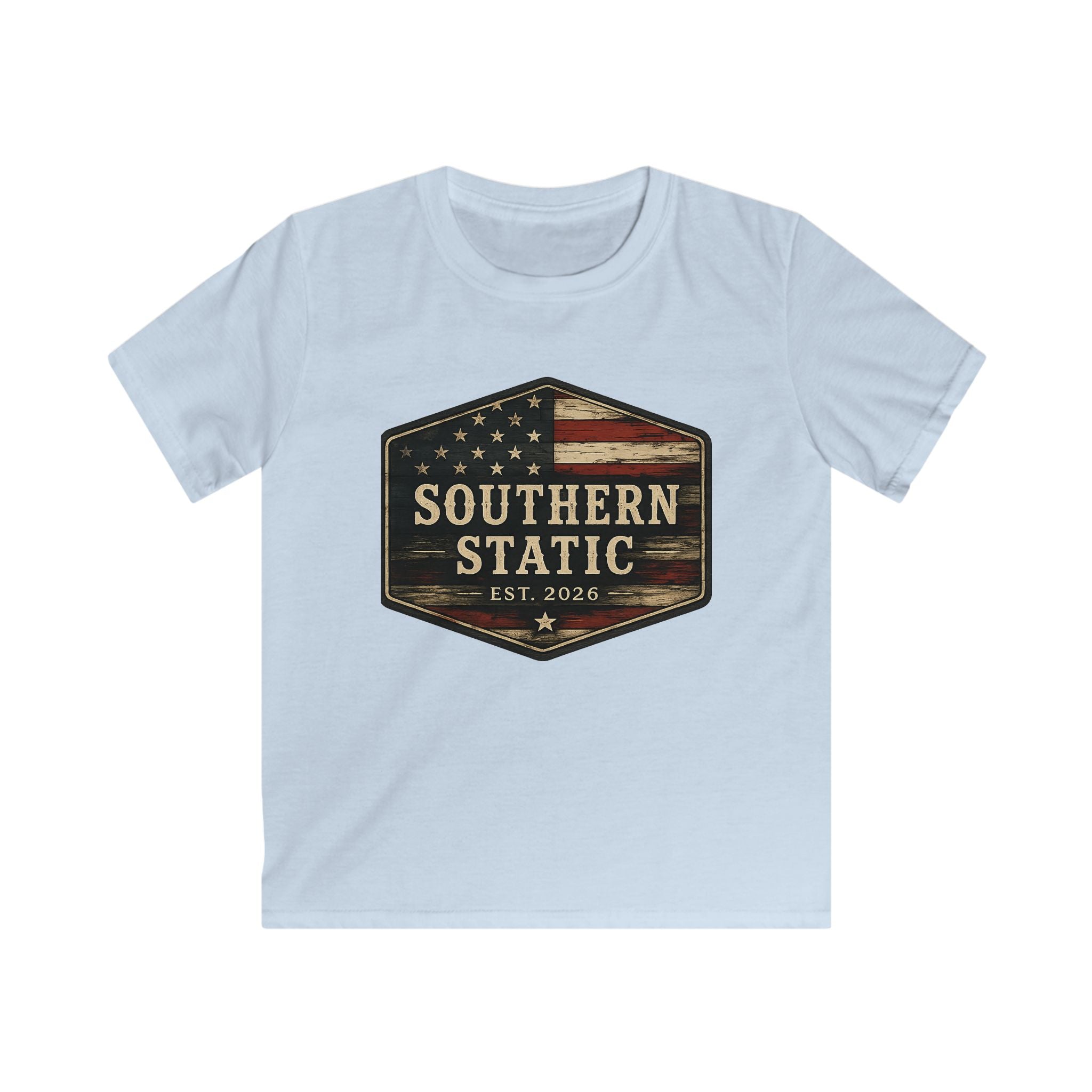 Kids 'Southern Static' Tee — Vintage American Flag Kids Shirt