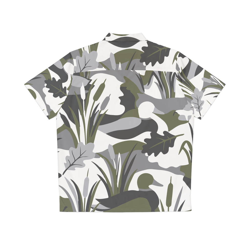 Men's Camouflage Floral Hawaiian Shirt – Tropical Camo AOP Button-Up