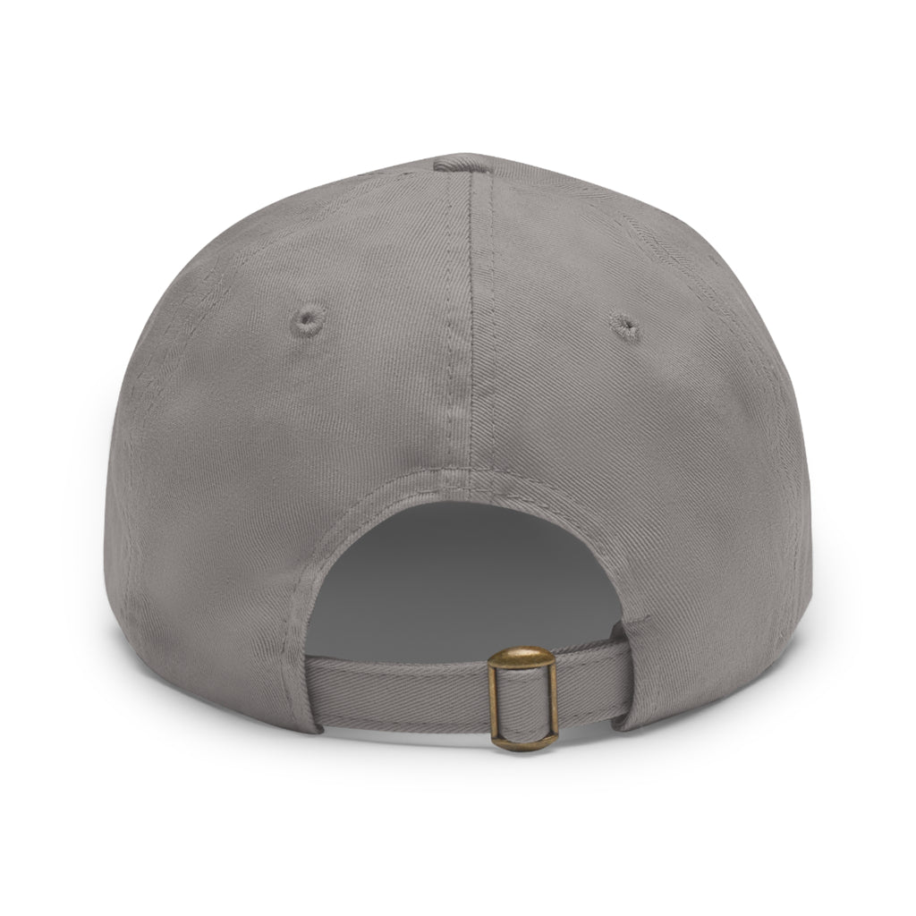 Leather Patch Dad Hat — Southern Static Monogram on Orange Camo