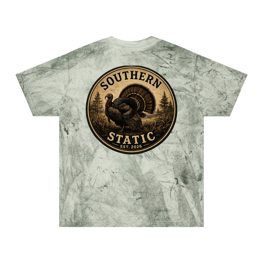 Tie-Dye Turkey Tee — "Southern Static" Graphic T-Shirt